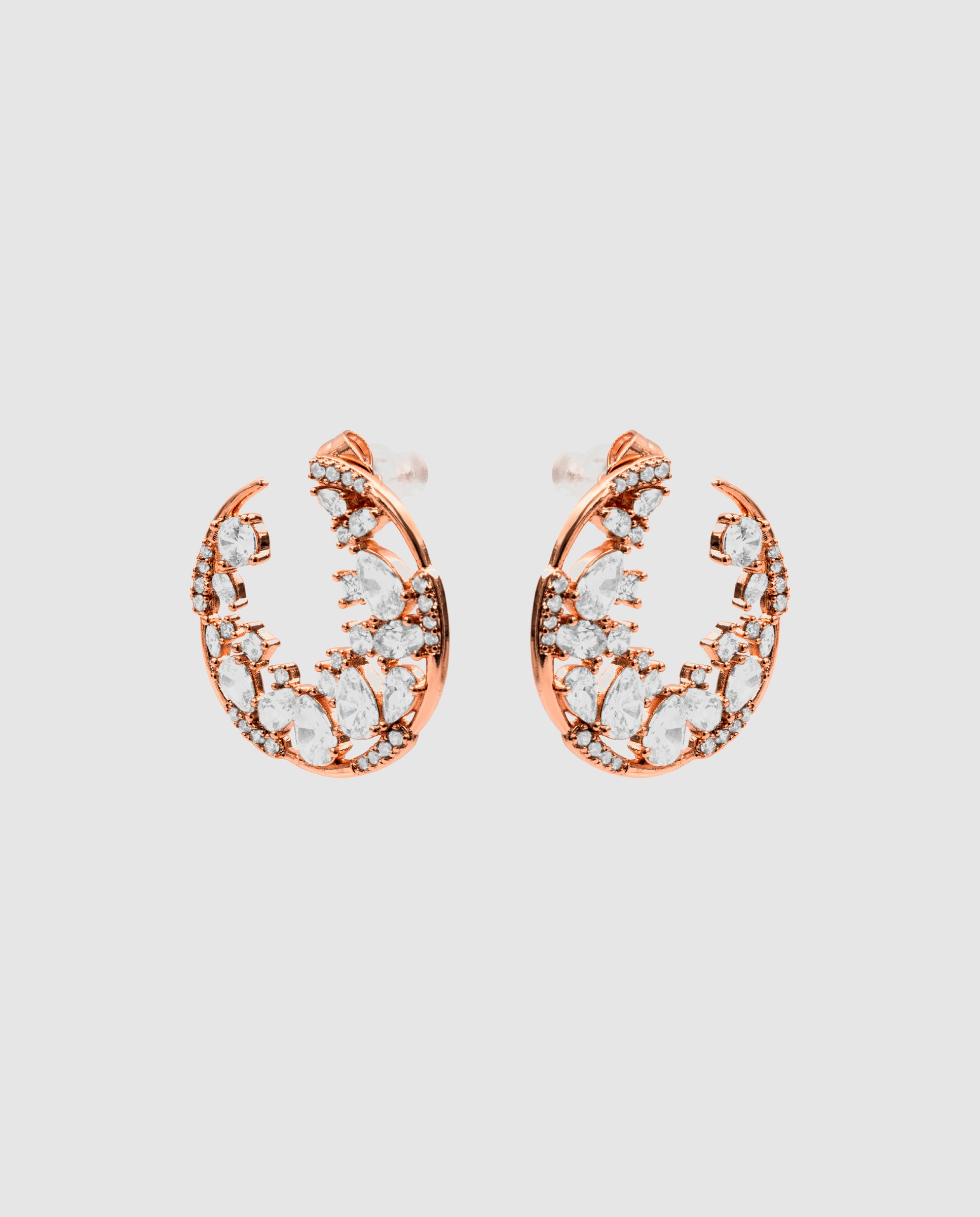 Brincos Special Edition com Zirconita Brilhante e Acabamentos em Ouro Rosa 18k Dourado-2