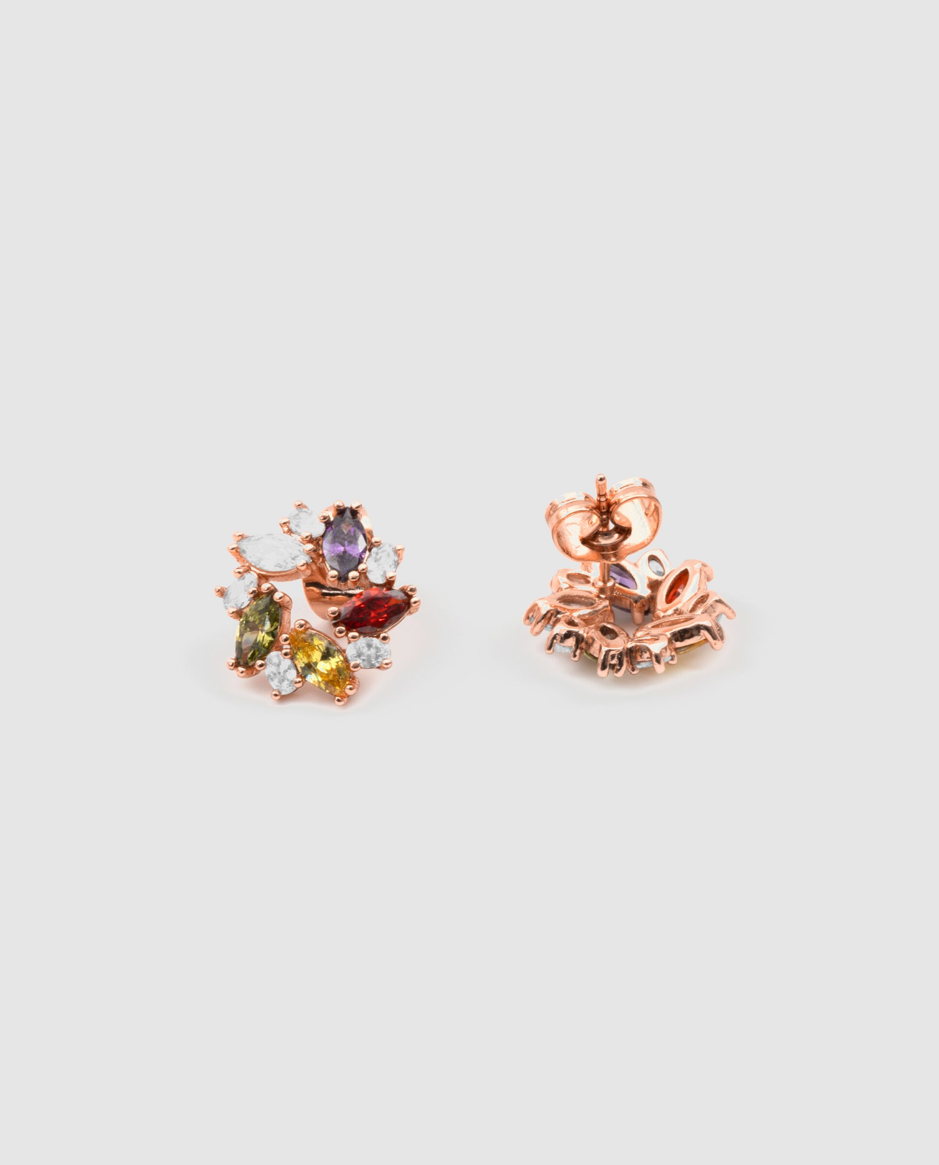 Brincos Special Edition com Acabados em Ouro Rosa 18k e Zirconita Multicolor-3