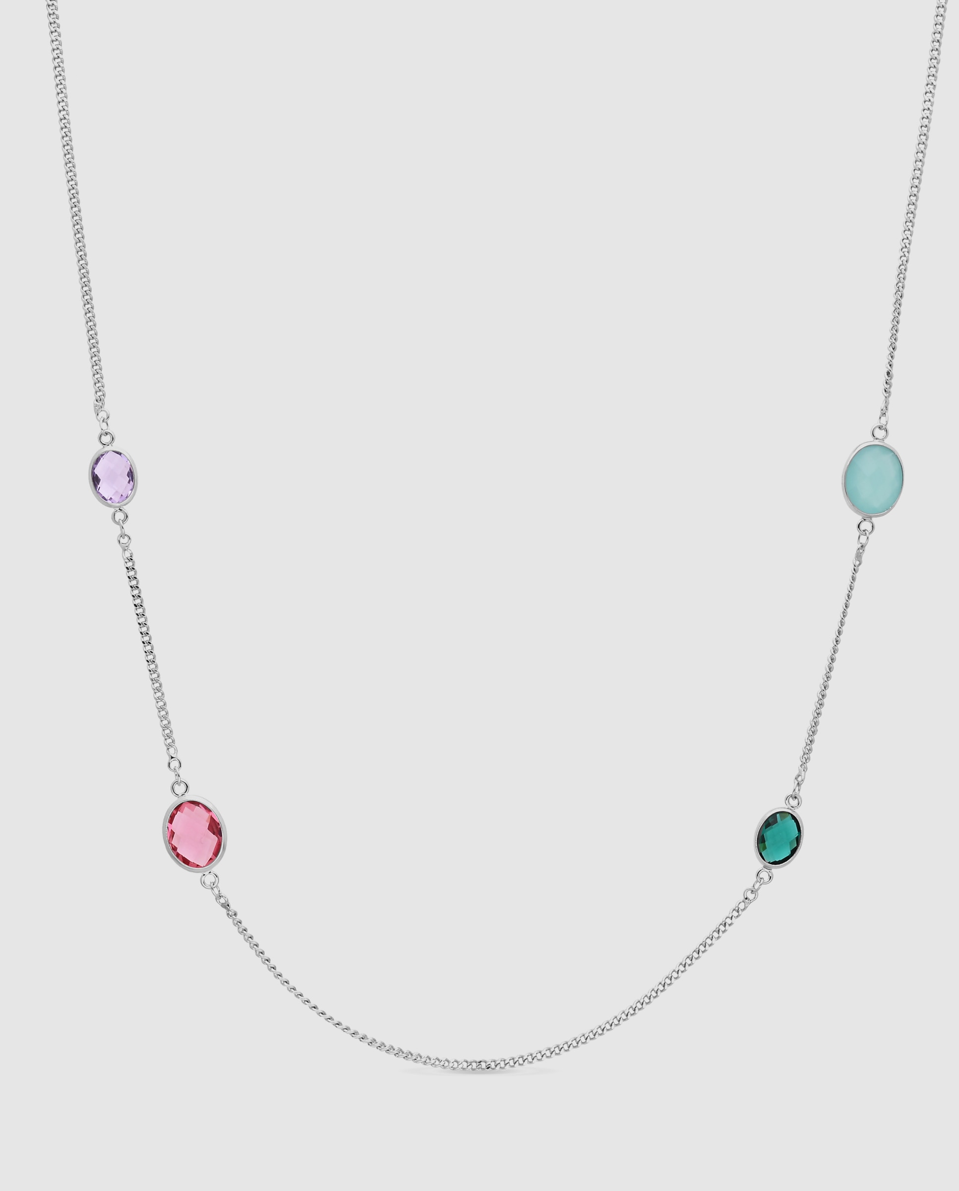 Colar Special Edition com Acabamento em Ródio e Zirconita Multicolor Multicolor-1