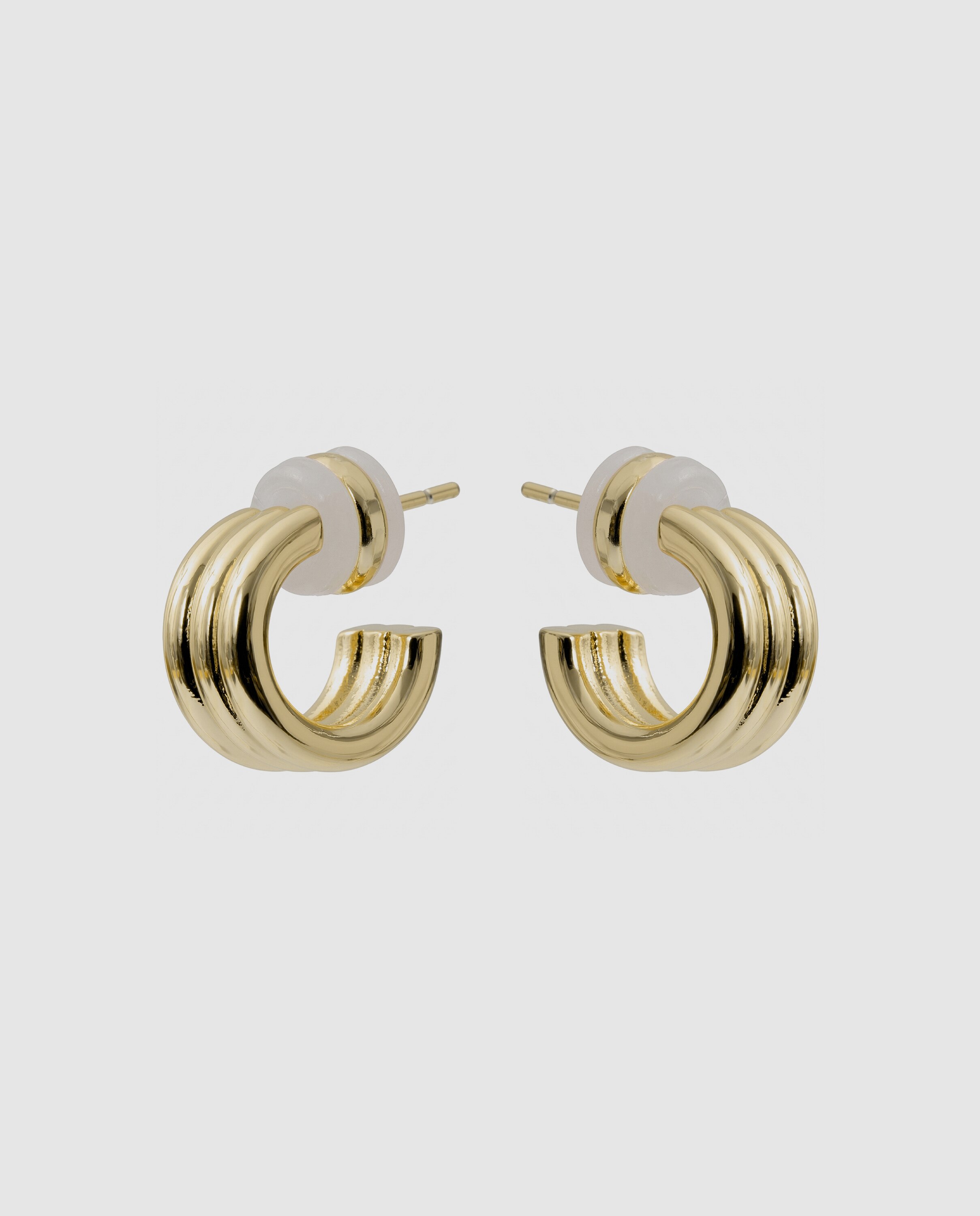 Brincos Basic Acabados em Ouro Amarelo 18 Quilates Dourado-3