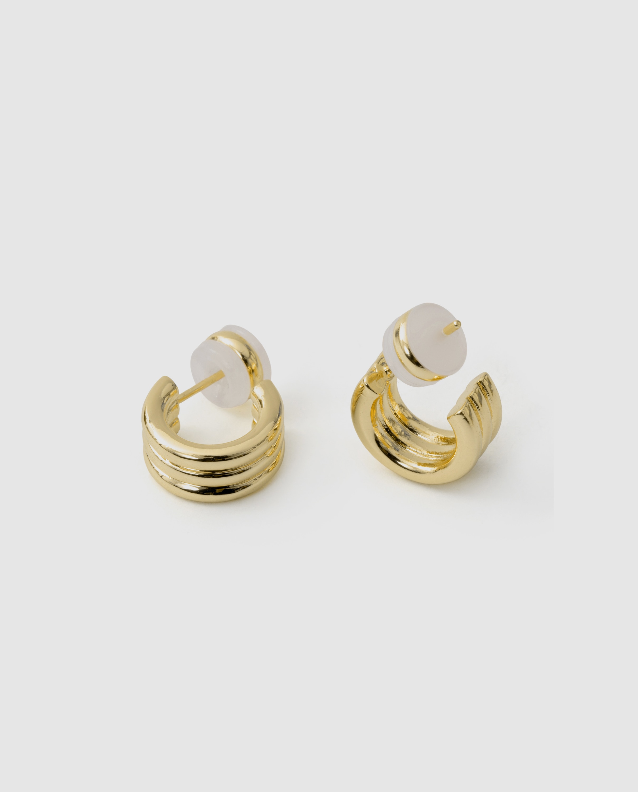 Brincos Basic Acabados em Ouro Amarelo 18 Quilates Dourado-6