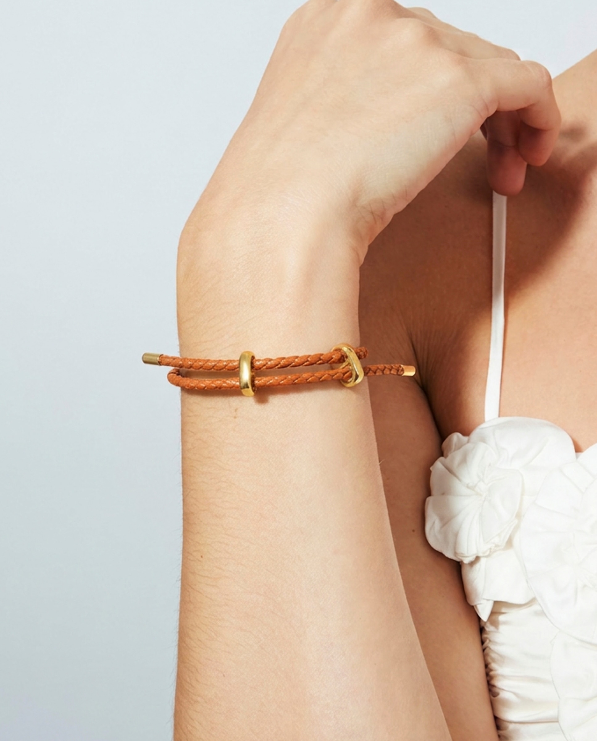 Pulseira Special Edition com Couro Acabada em Ouro Amarelo de 18k Castanho-4
