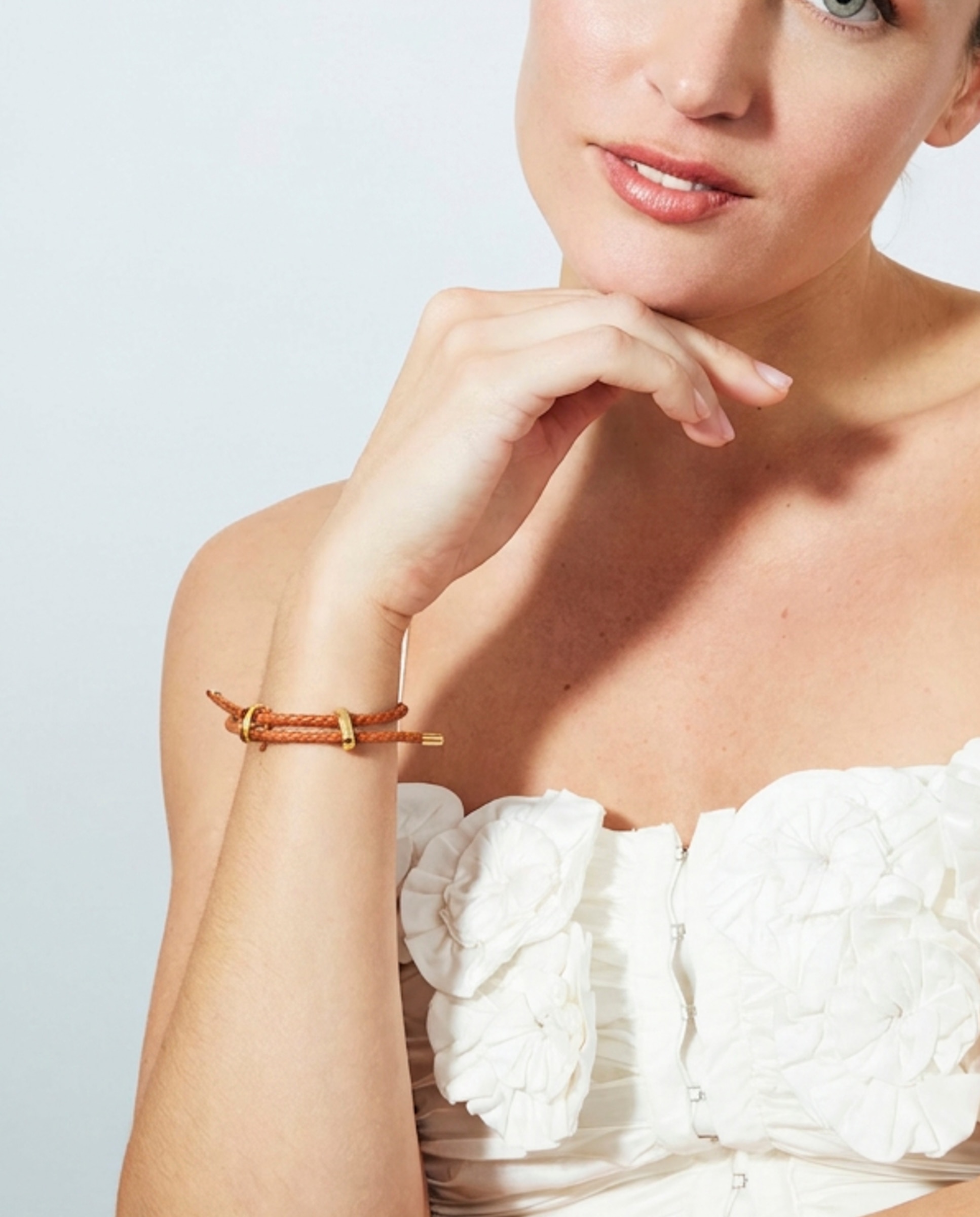 Pulseira Special Edition com Couro Acabada em Ouro Amarelo de 18k Castanho-5