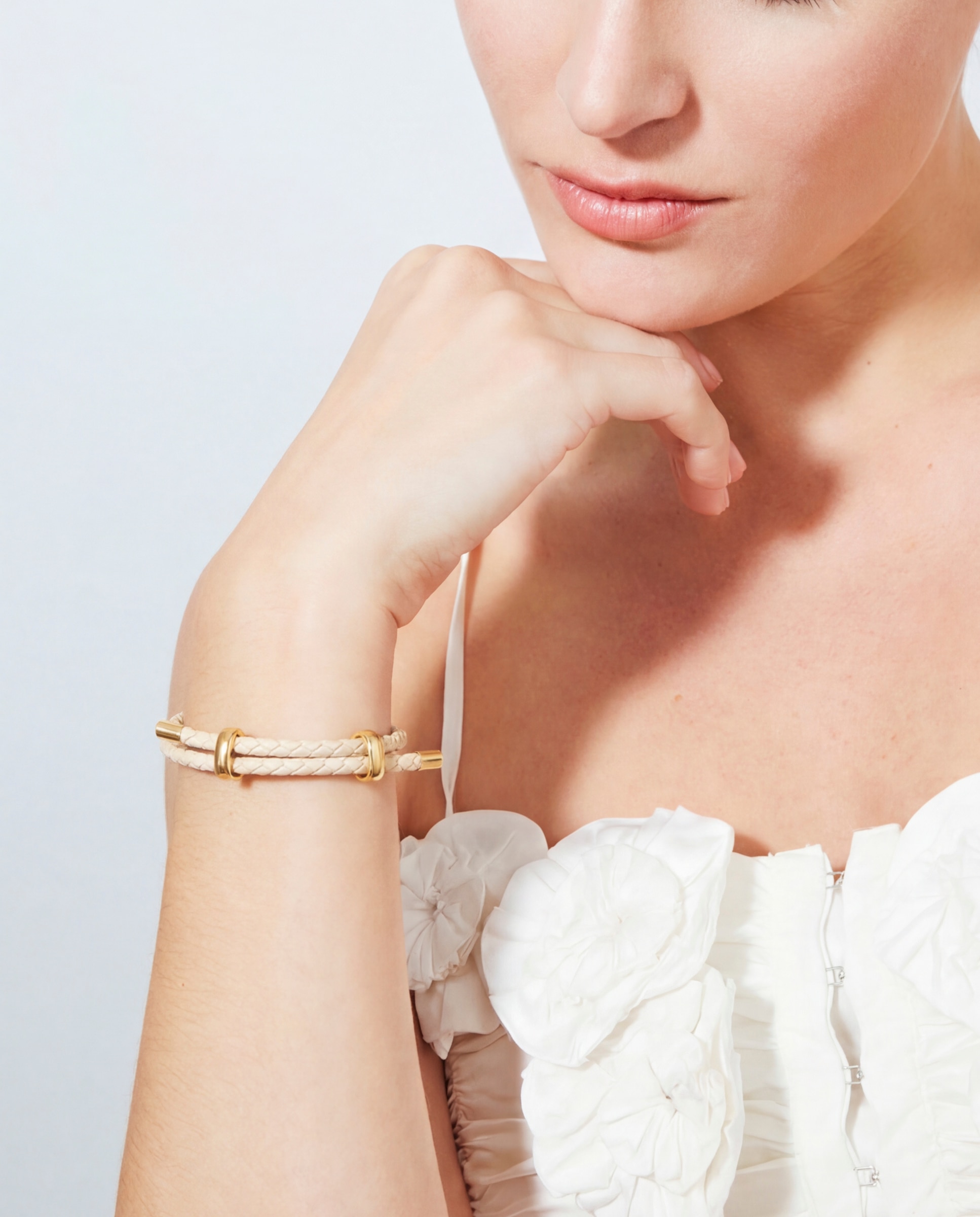 Pulseira Special Edition com Couro Acabada em Ouro Amarelo de 18k Branco-5