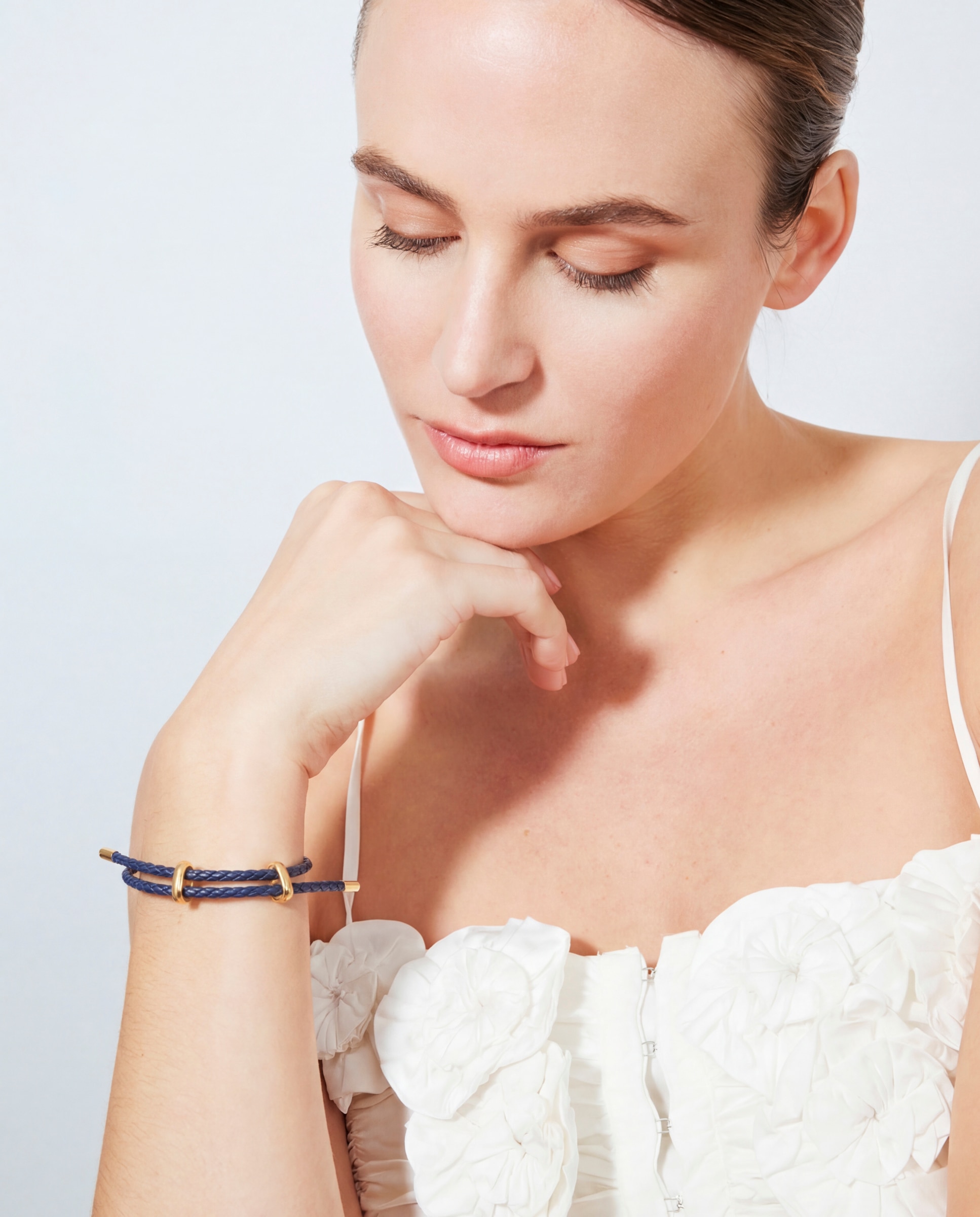 Pulseira Special Edition com Couro Acabada em Ouro Amarelo de 18k Azul-2