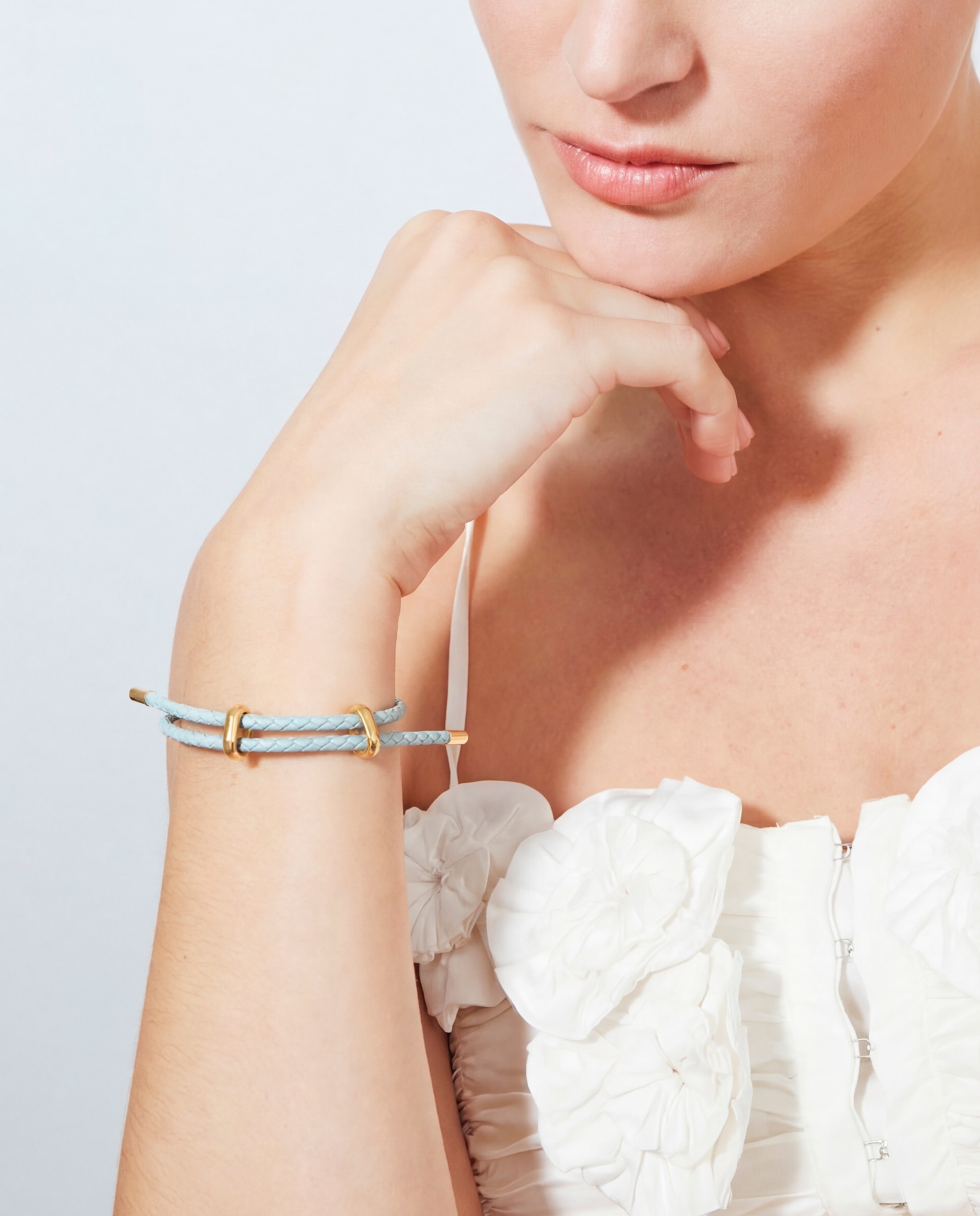 Pulseira Special Edition com Couro Acabada em Ouro Amarelo de 18k Azul-5