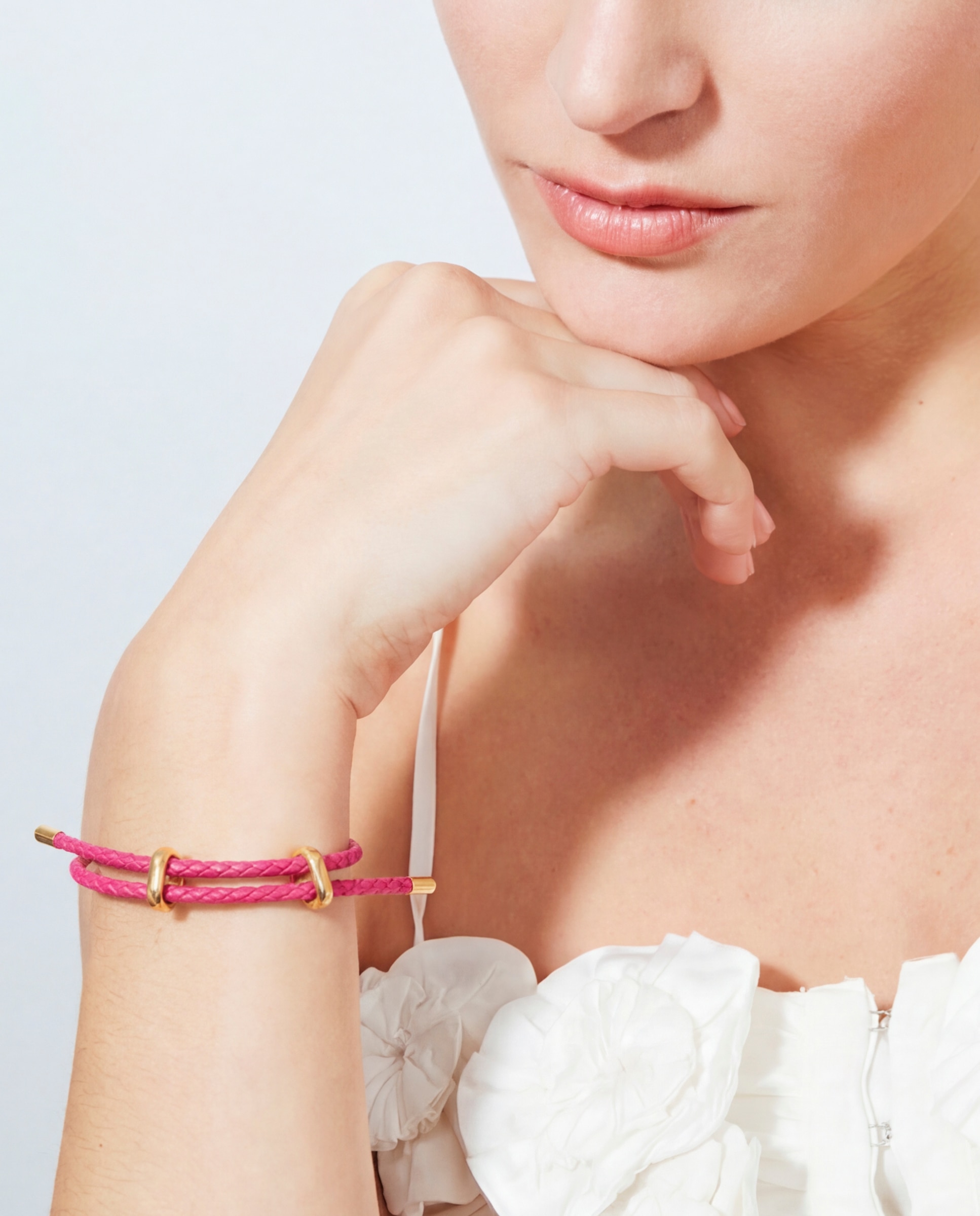 Pulseira Special Edition com Couro Acabada em Ouro Amarelo de 18k Rosa-5