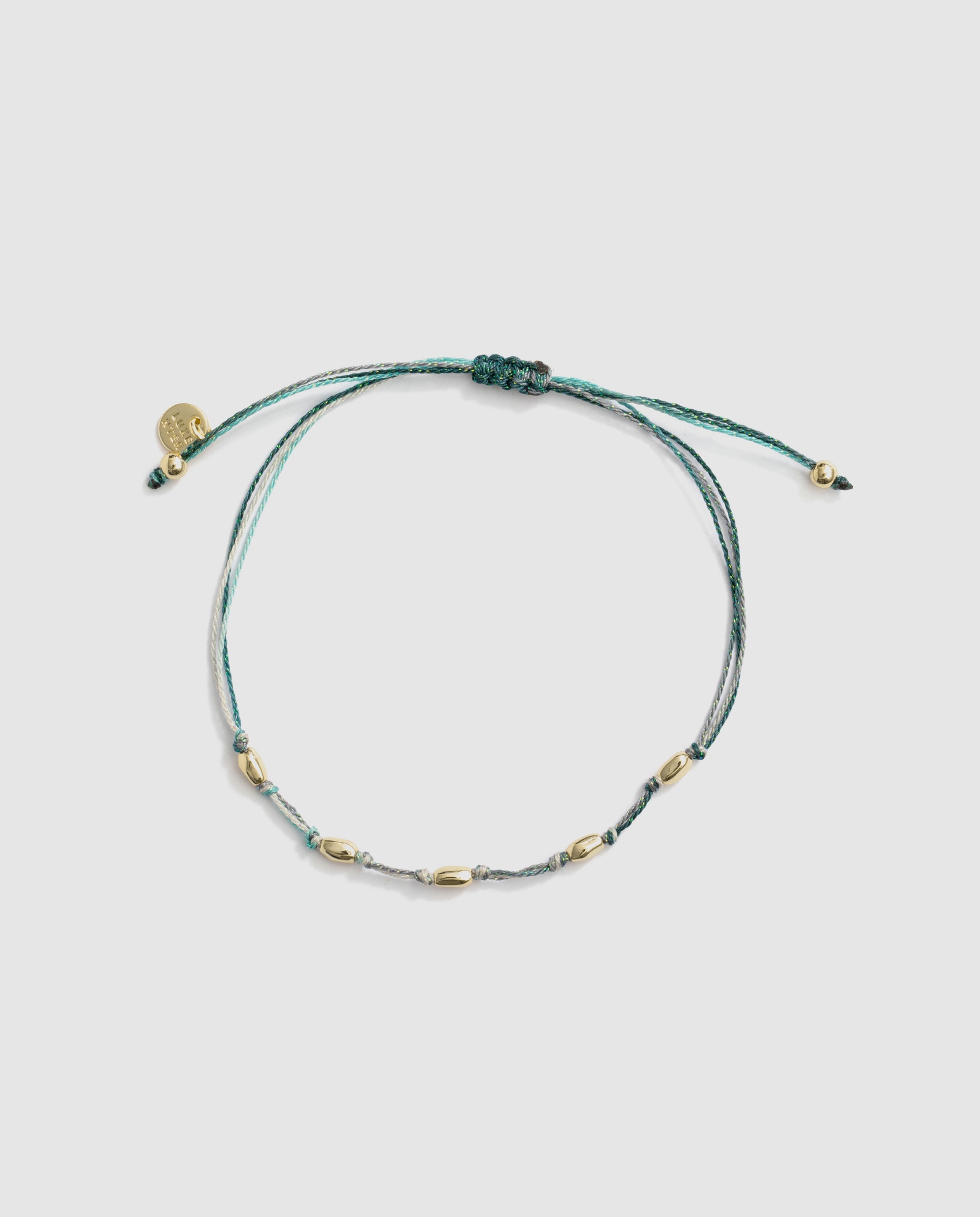 Pulseira Tornozeleira Africa Acabada em Ouro Amarelo de 18k com Algodão Azul-3