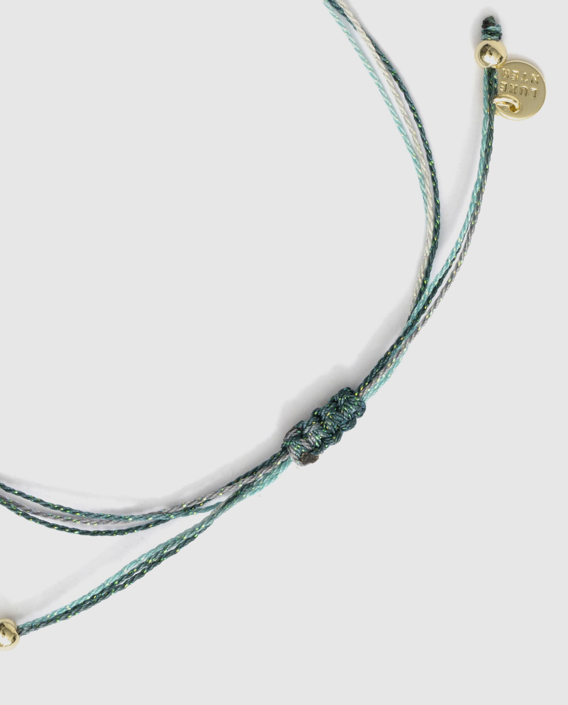 Pulseira Tornozeleira Africa Acabada em Ouro Amarelo de 18k com Algodão Azul-7