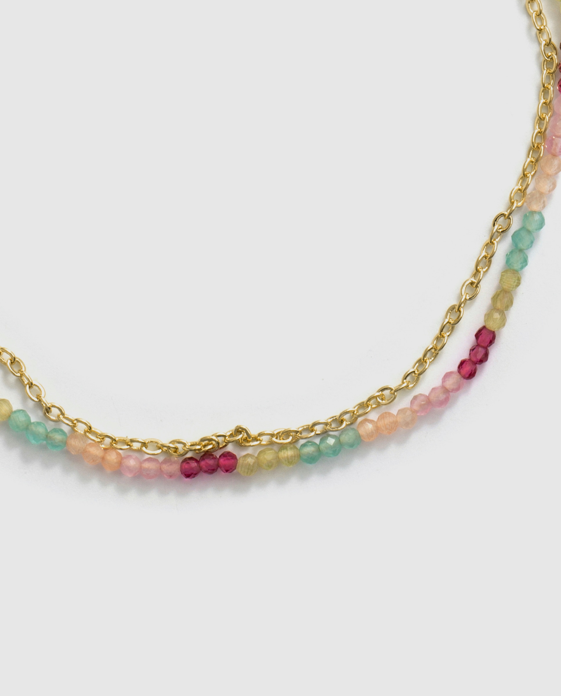 Pulseira de Corrente África Acabada em Ouro Amarelo 18k com Cristal Multicolor-6