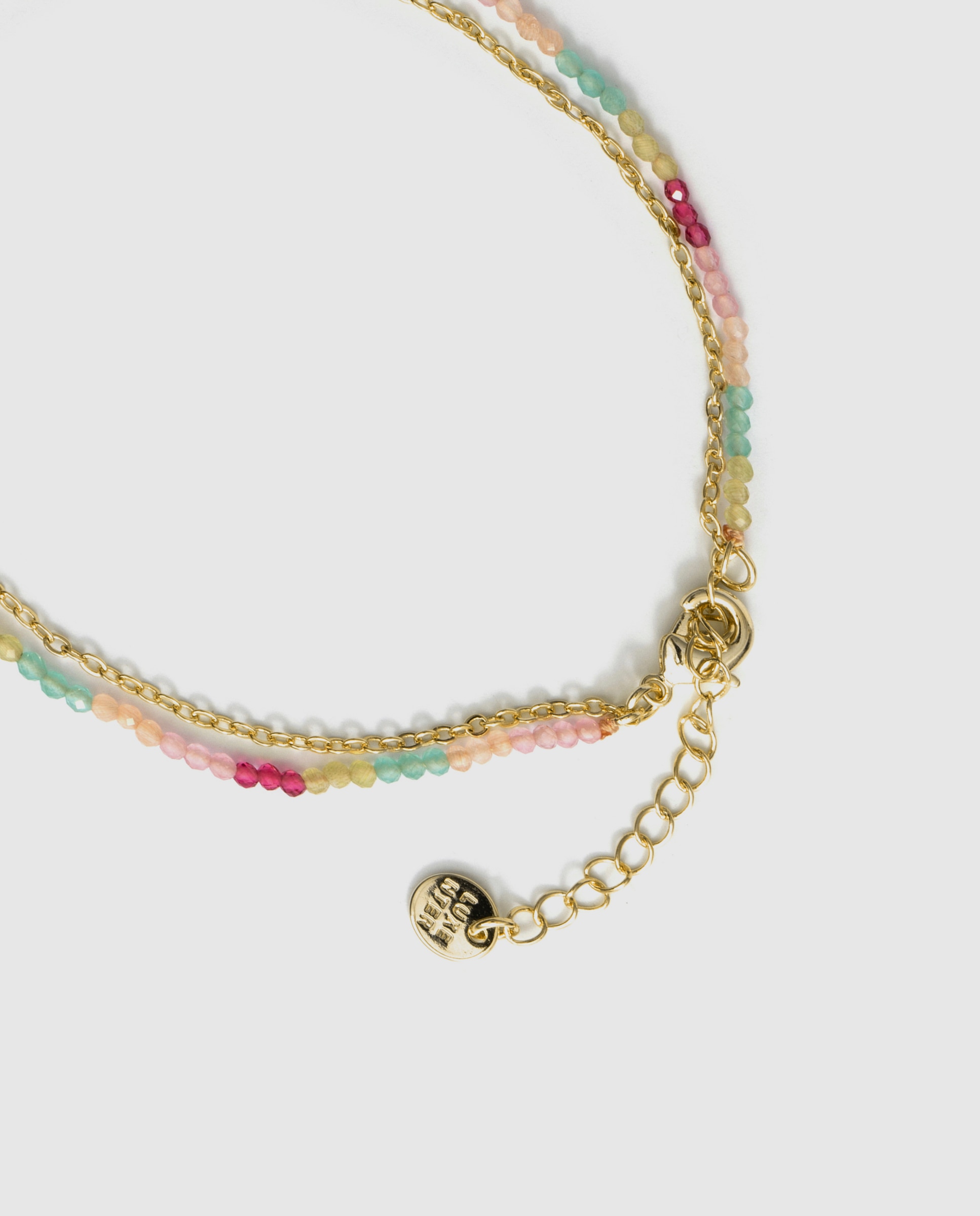 Pulseira de Corrente África Acabada em Ouro Amarelo 18k com Cristal Multicolor-7
