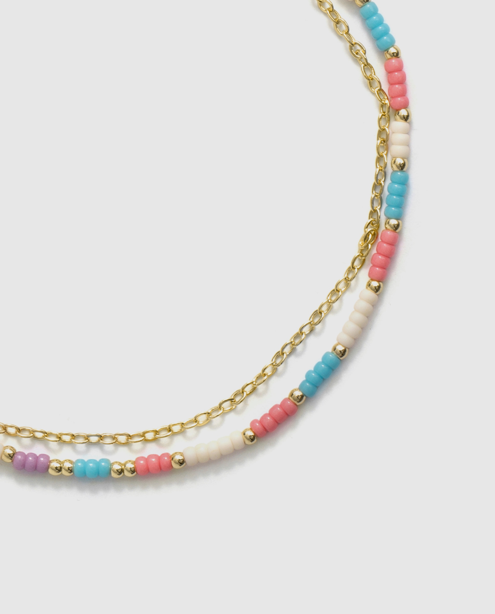Pulseira de Corrente Africa Acabada em Ouro Amarelo 18k com Cristal Multicolor-6