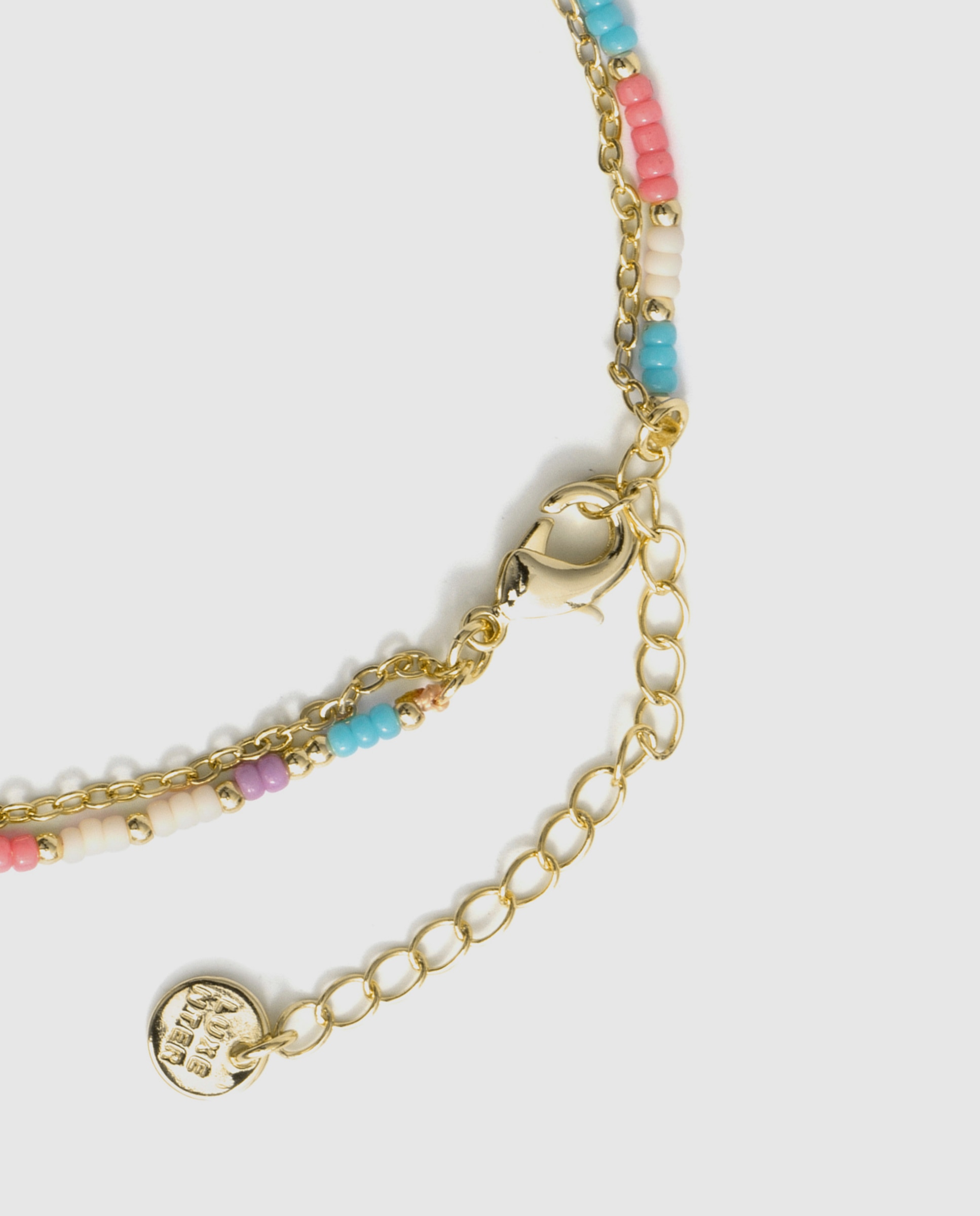 Pulseira de Corrente Africa Acabada em Ouro Amarelo 18k com Cristal Multicolor-7