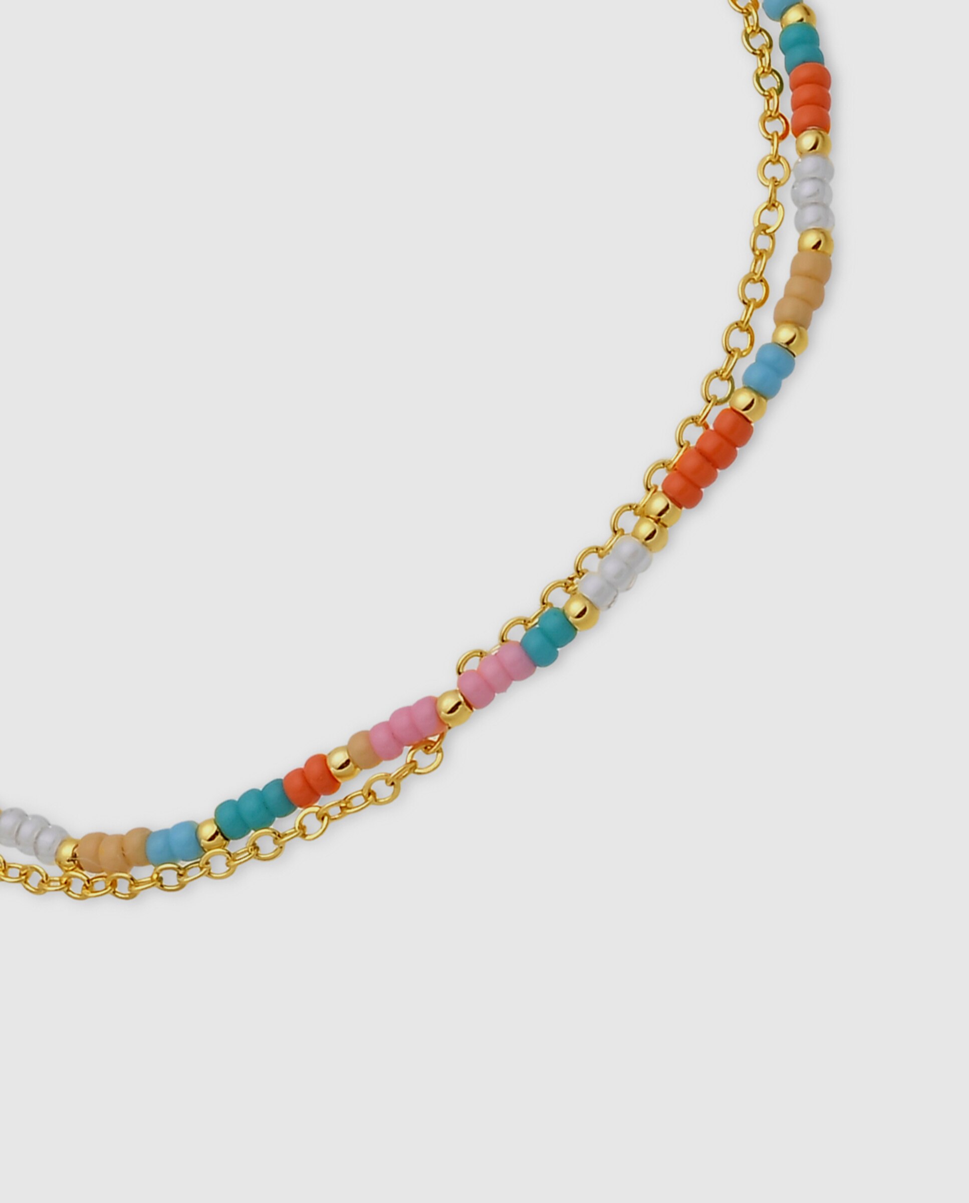 Pulseira de Corrente África Acabada em Ouro Amarelo com Cristal Multicolor-6