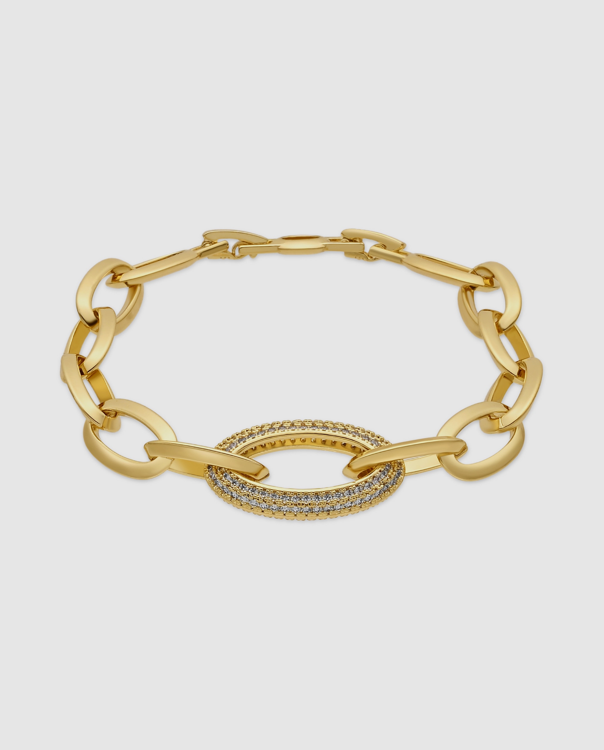 Imagem 0 de Pulseira de Corrente Special Edition Acabada em Ouro Amarelo de 18k com Zirconita Brilhante