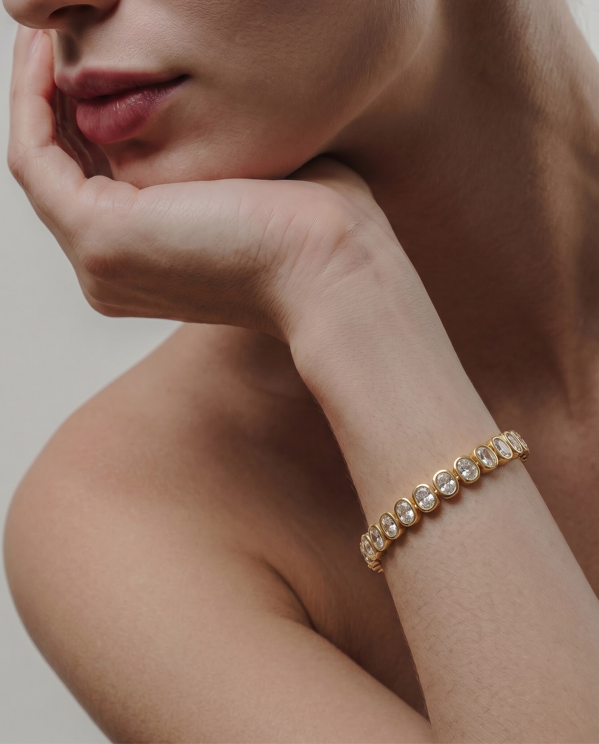 Pulseira de Corrente Special Edition Acabada em Ouro Amarelo de 18k com Zirconita Brilhante Dourado-2