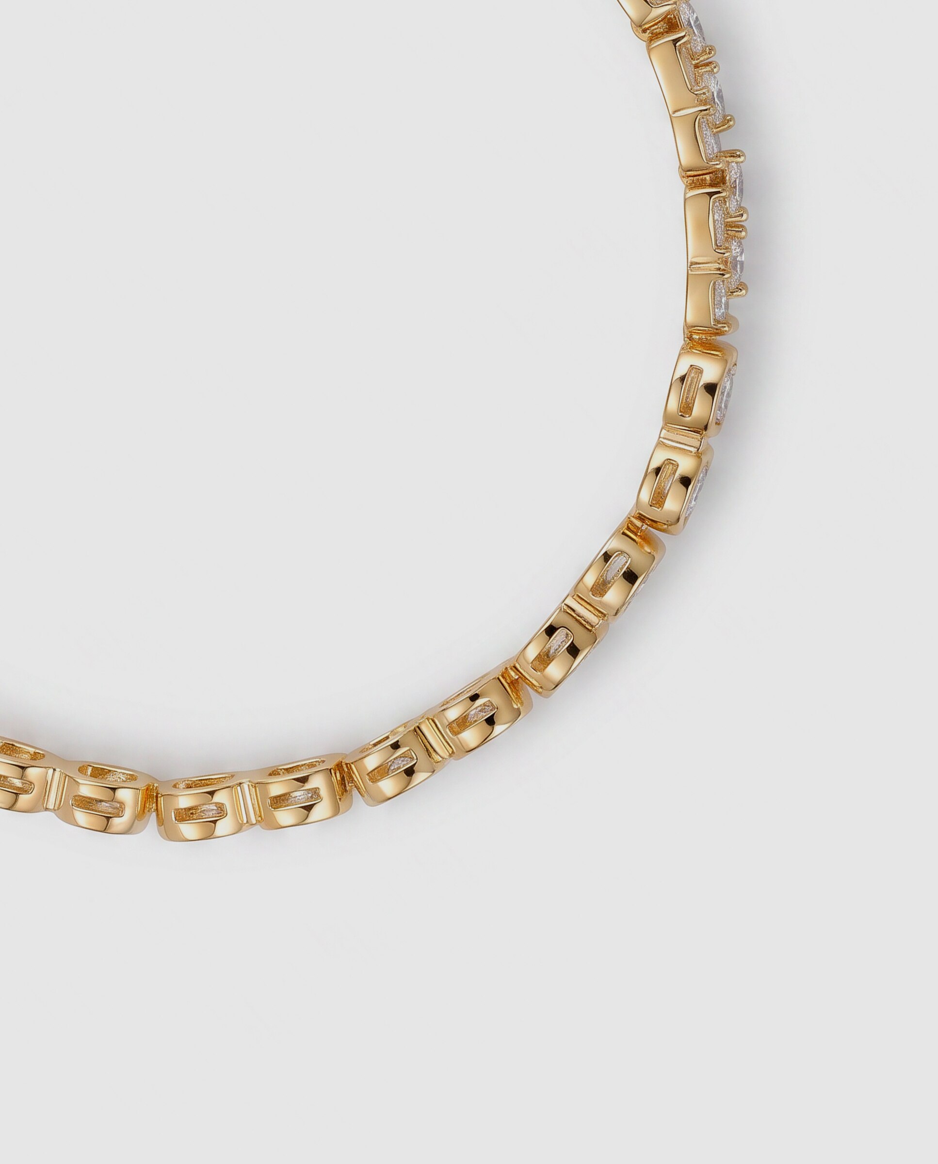 Pulseira de Corrente Special Edition Acabada em Ouro Amarelo de 18k com Zirconita Brilhante Dourado-6