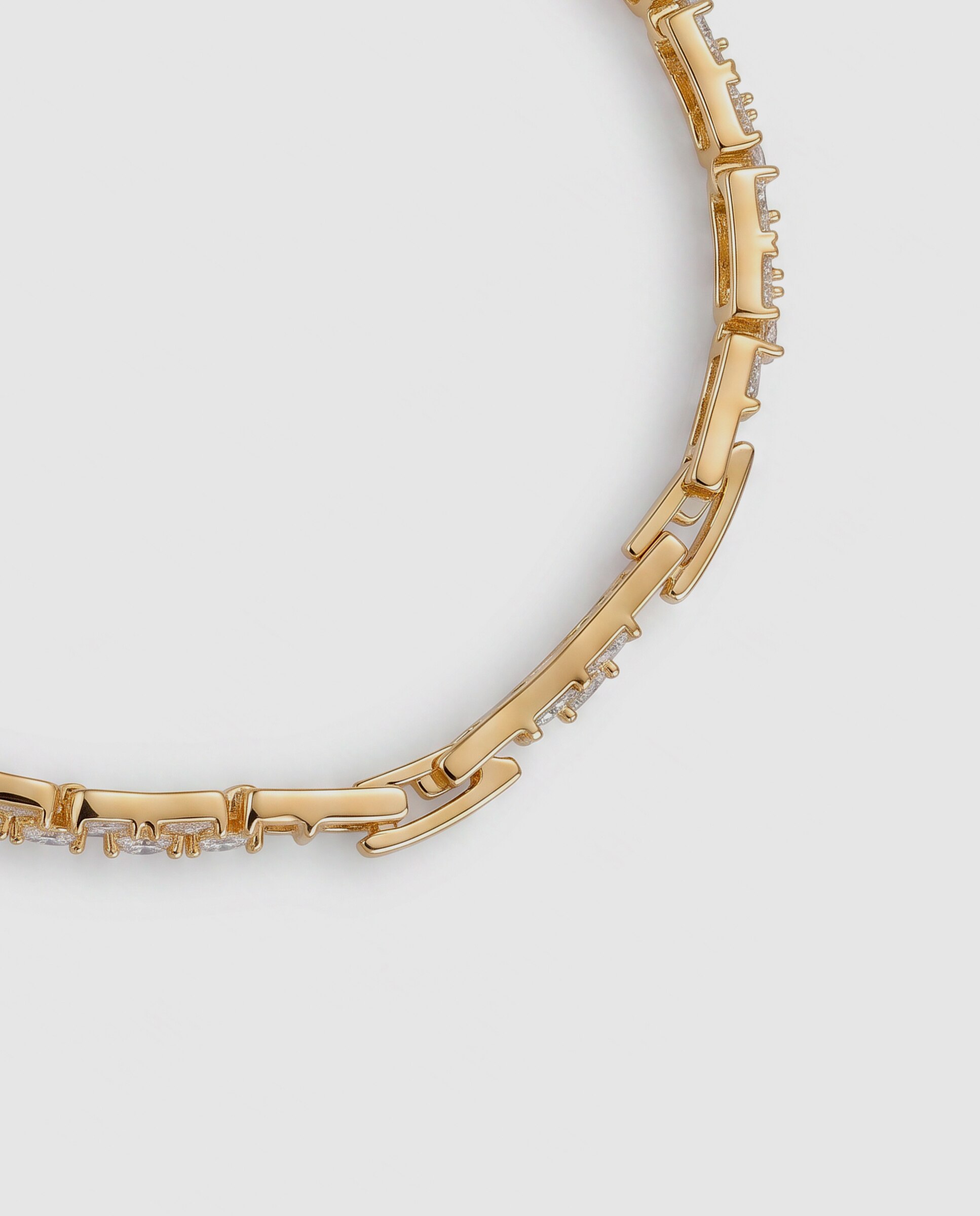 Pulseira de Corrente Special Edition Acabada em Ouro Amarelo de 18k com Zirconita Brilhante Dourado-7