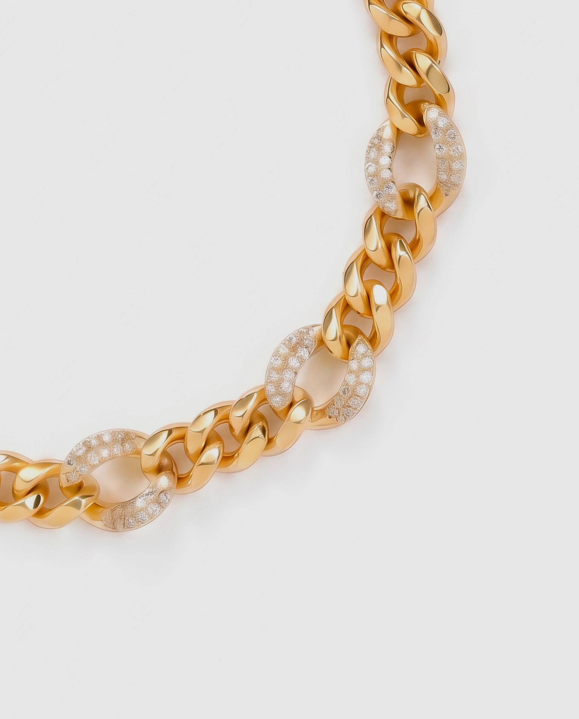 Pulseira de Corrente Special Edition Acabada em Ouro Amarelo de 18k com Zirconita Brilhante Dourado-6