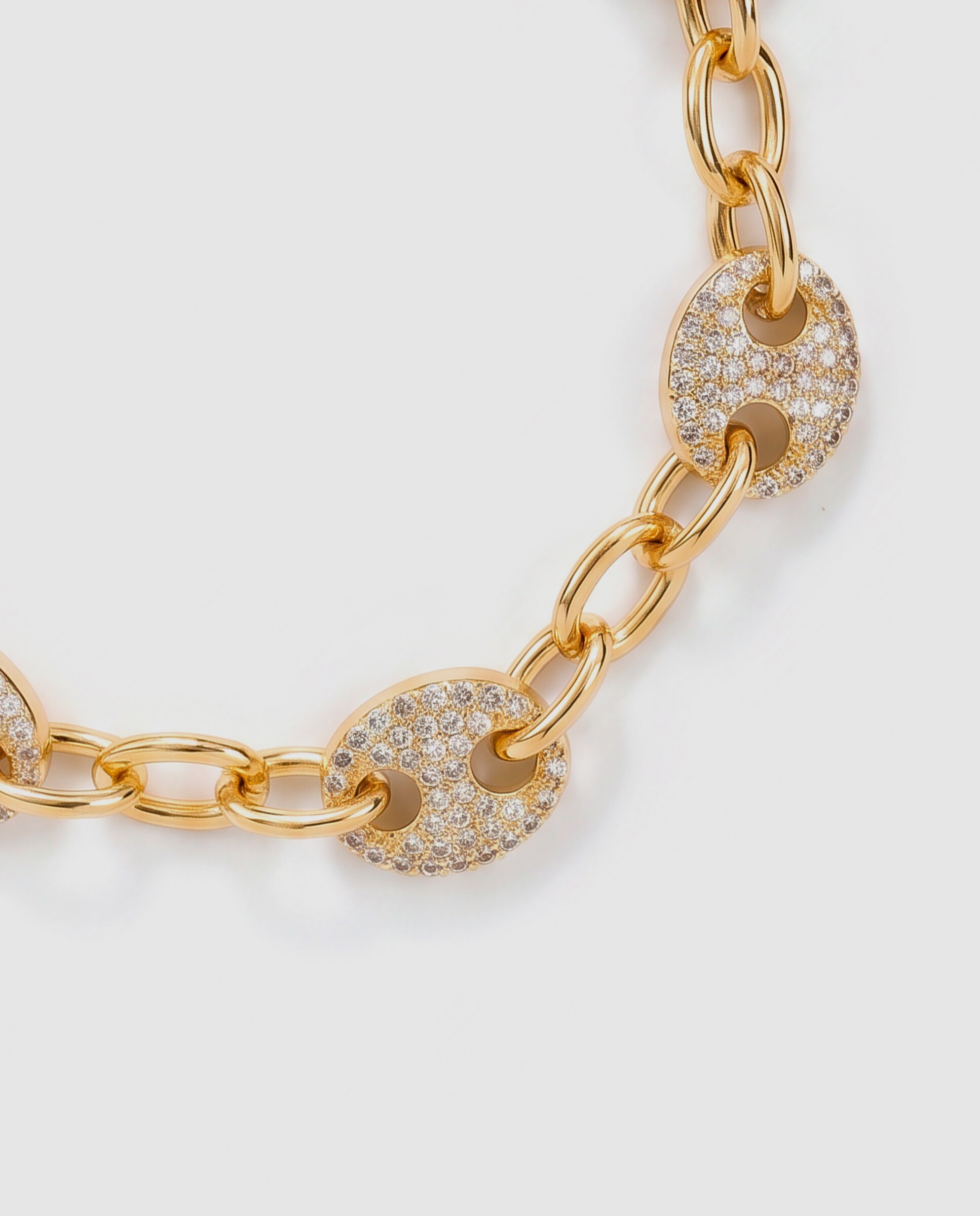 Pulseira de Corrente Special Edition Acabada em Ouro Amarelo de 18k com Zirconita Brilhante Dourado-6
