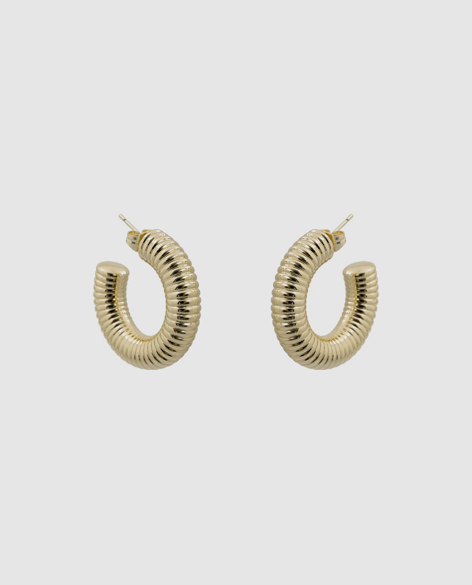 Brincos de Argola Special Edition com Acabamentos em Ouro Amarelo de 18k Dourado-3