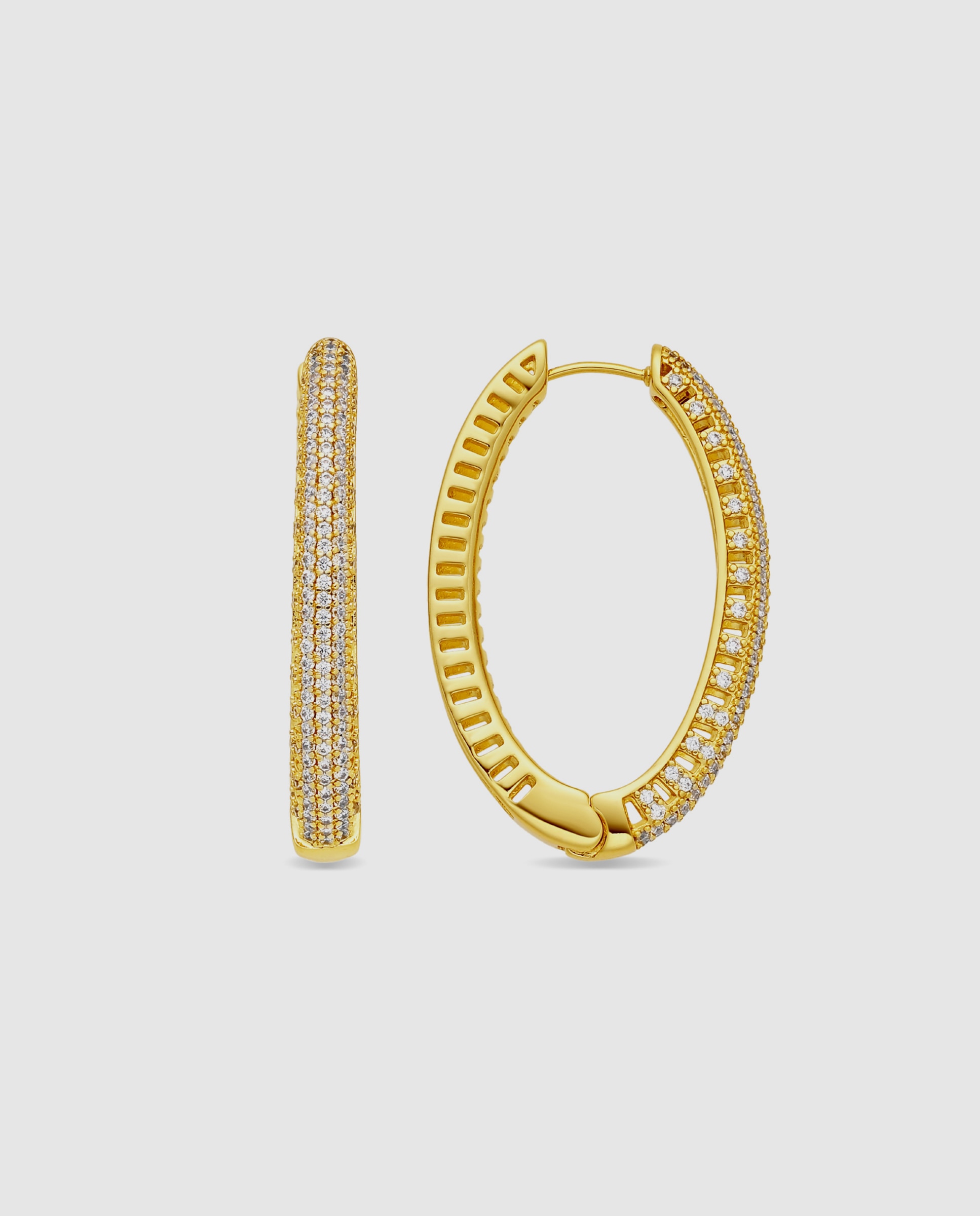 Brincos de Aro Special Edition com Acabamentos em Ouro Amarelo de 18k e Zirconita Brilhante Dourado-1