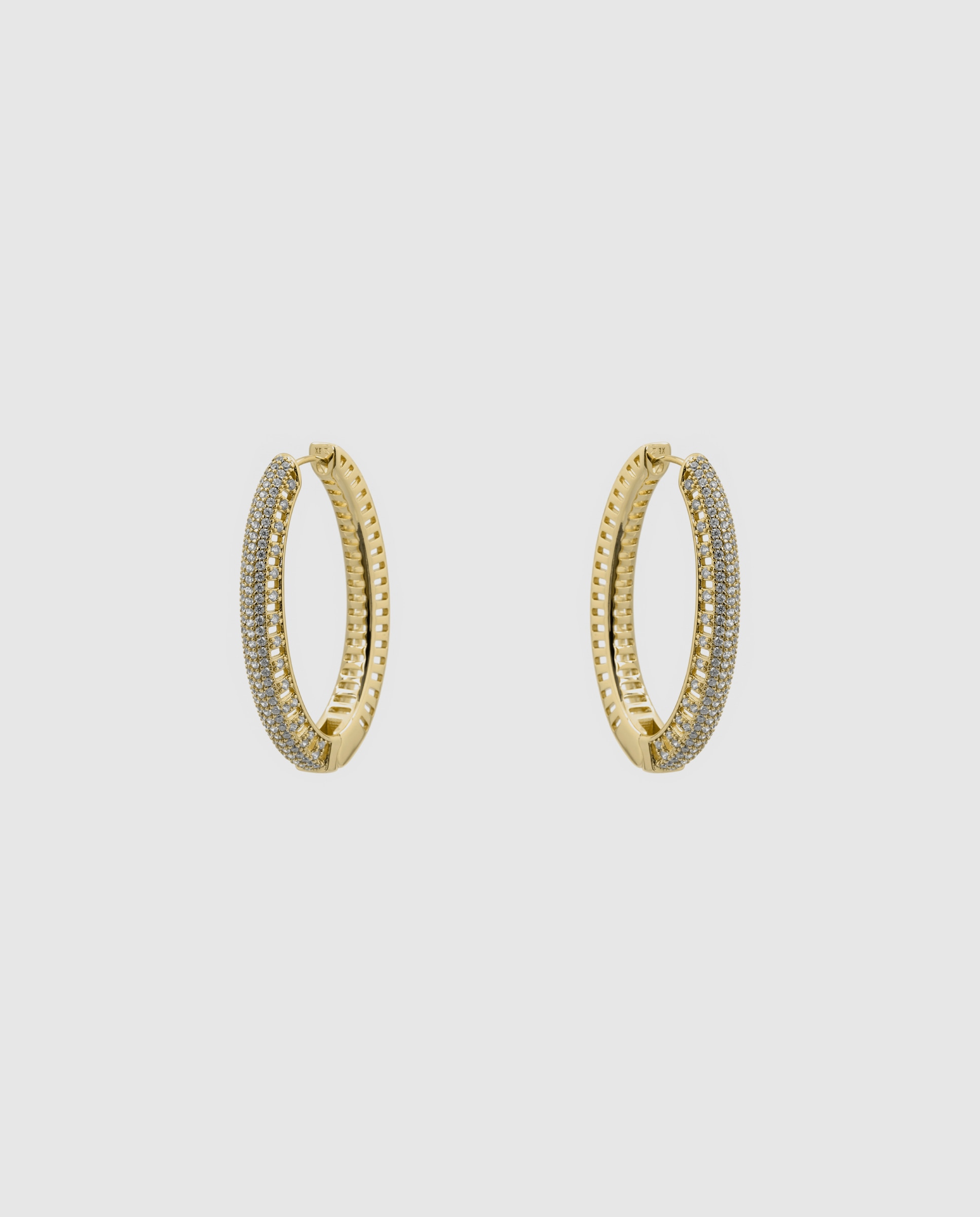 Brincos de Aro Special Edition com Acabamentos em Ouro Amarelo de 18k e Zirconita Brilhante Dourado-3