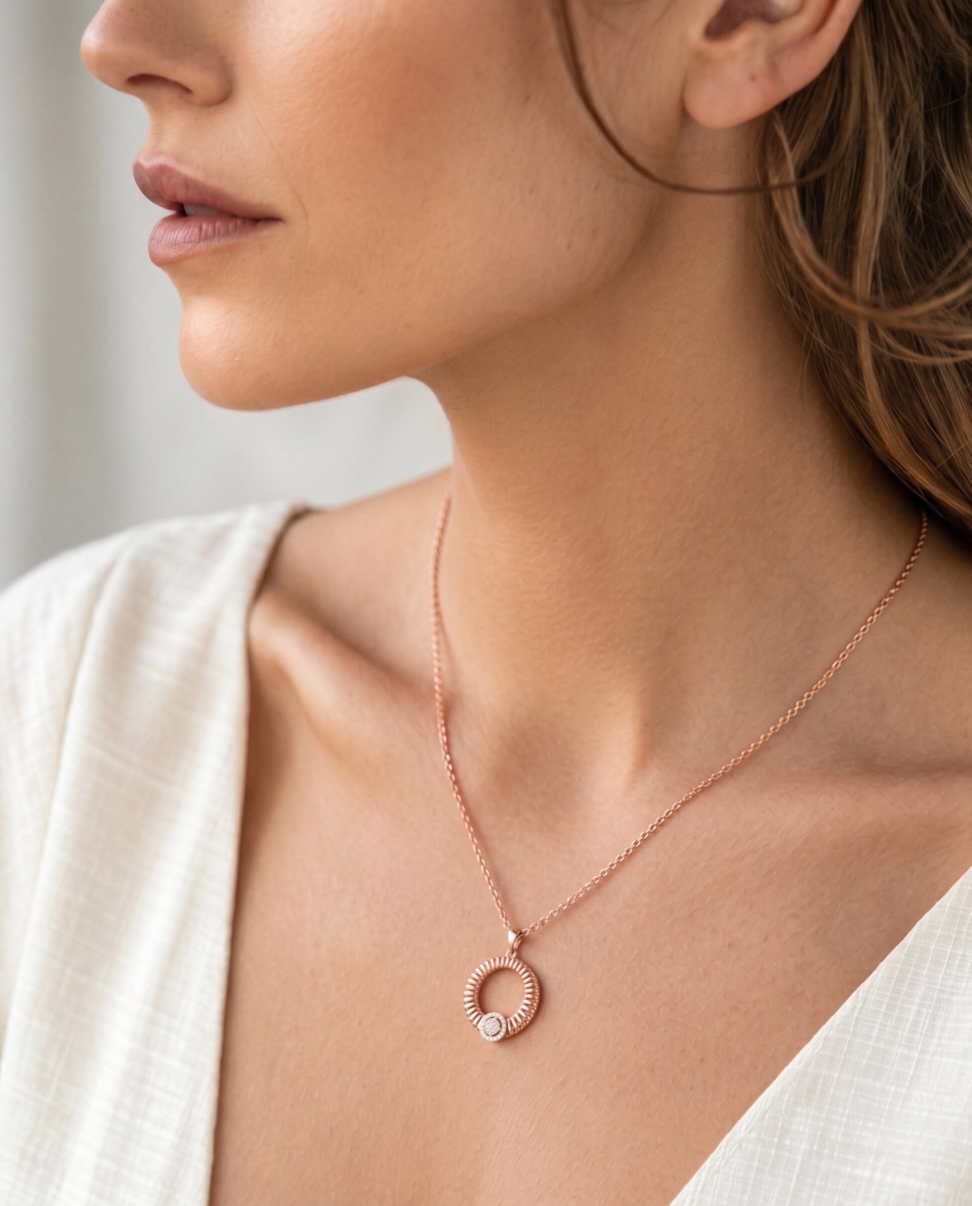 Colar Special Edition com Acabamento em Ouro Amarelo de 18k e Zirconita Brilhante Rosa-2