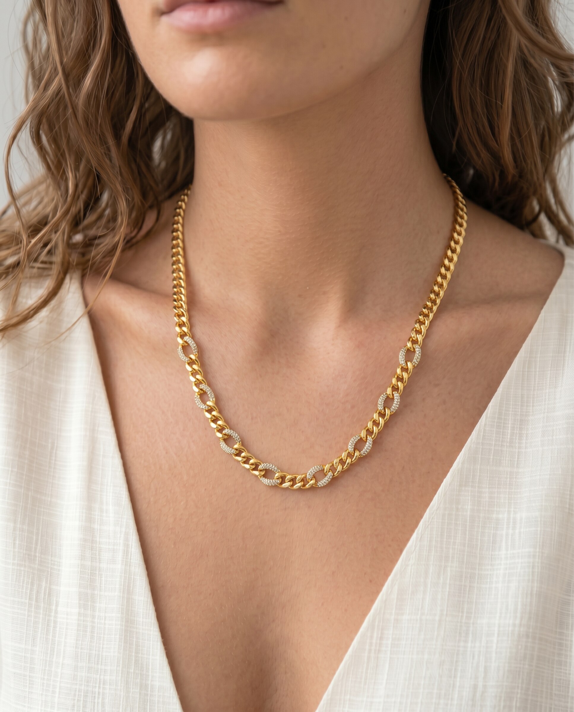 Colar Special Edition com Acabamento em Ouro Amarelo de 18k e Zirconita Brilhante Dourado-2