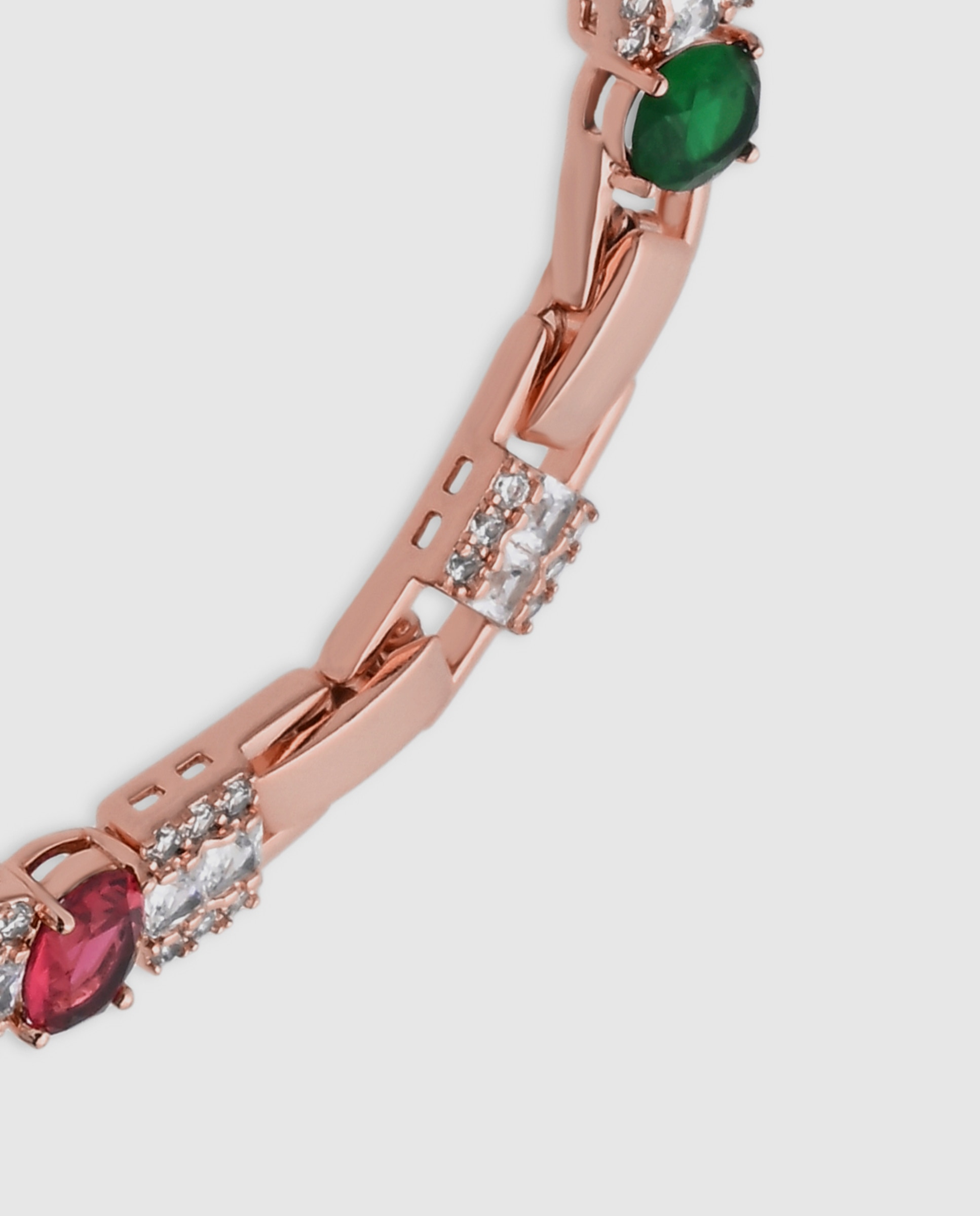 Pulseira de Corrente Special Edition Acabada em Ouro Rosa de 18k com Zirconita Multicolor-7