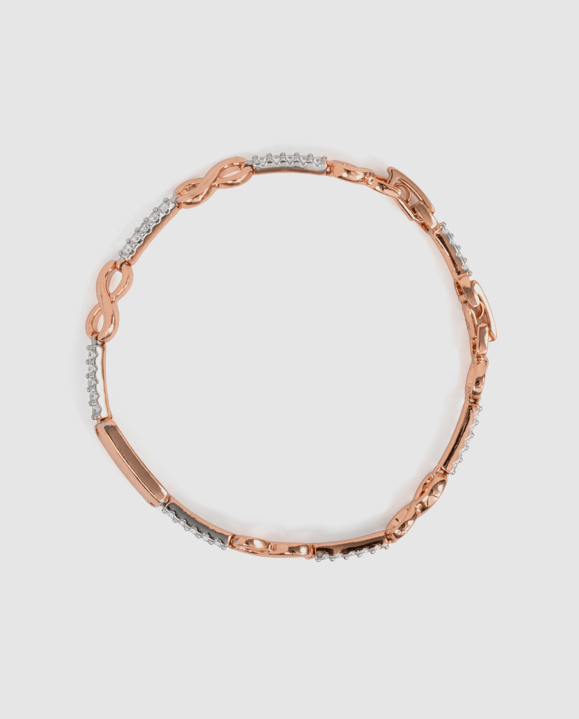 Pulseira de Corrente Special Edition Acabada em Ouro Rosa de 18k com Zirconita Brilhante Rosa-3