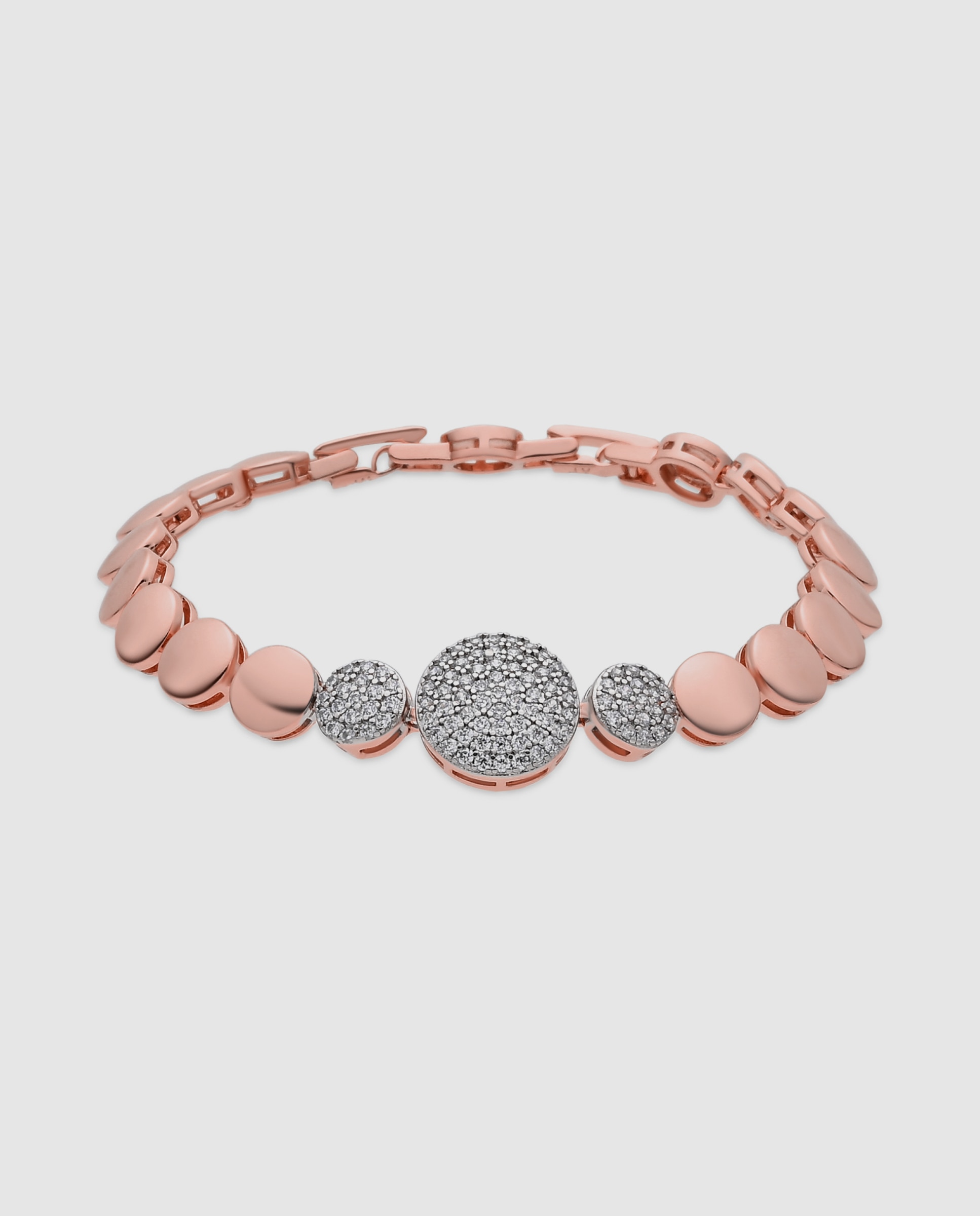 Pulseira de Corrente Special Edition Acabada em Ouro Amarelo de 18k com Zirconita Brilhante Rosa-1
