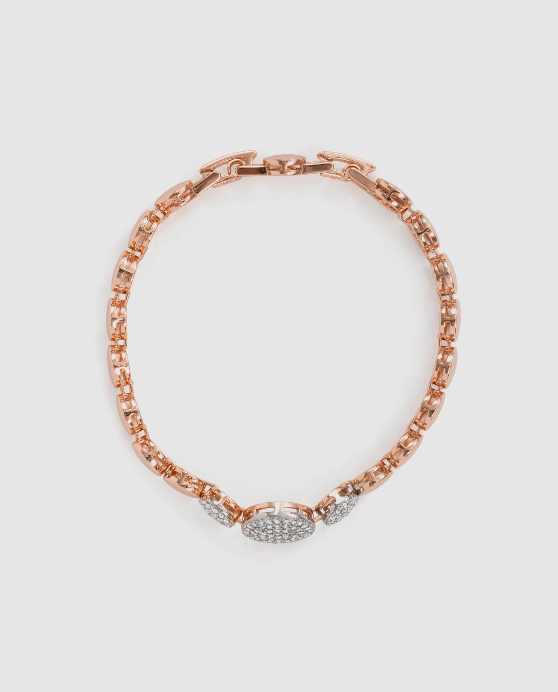 Pulseira de Corrente Special Edition Acabada em Ouro Amarelo de 18k com Zirconita Brilhante Rosa-3