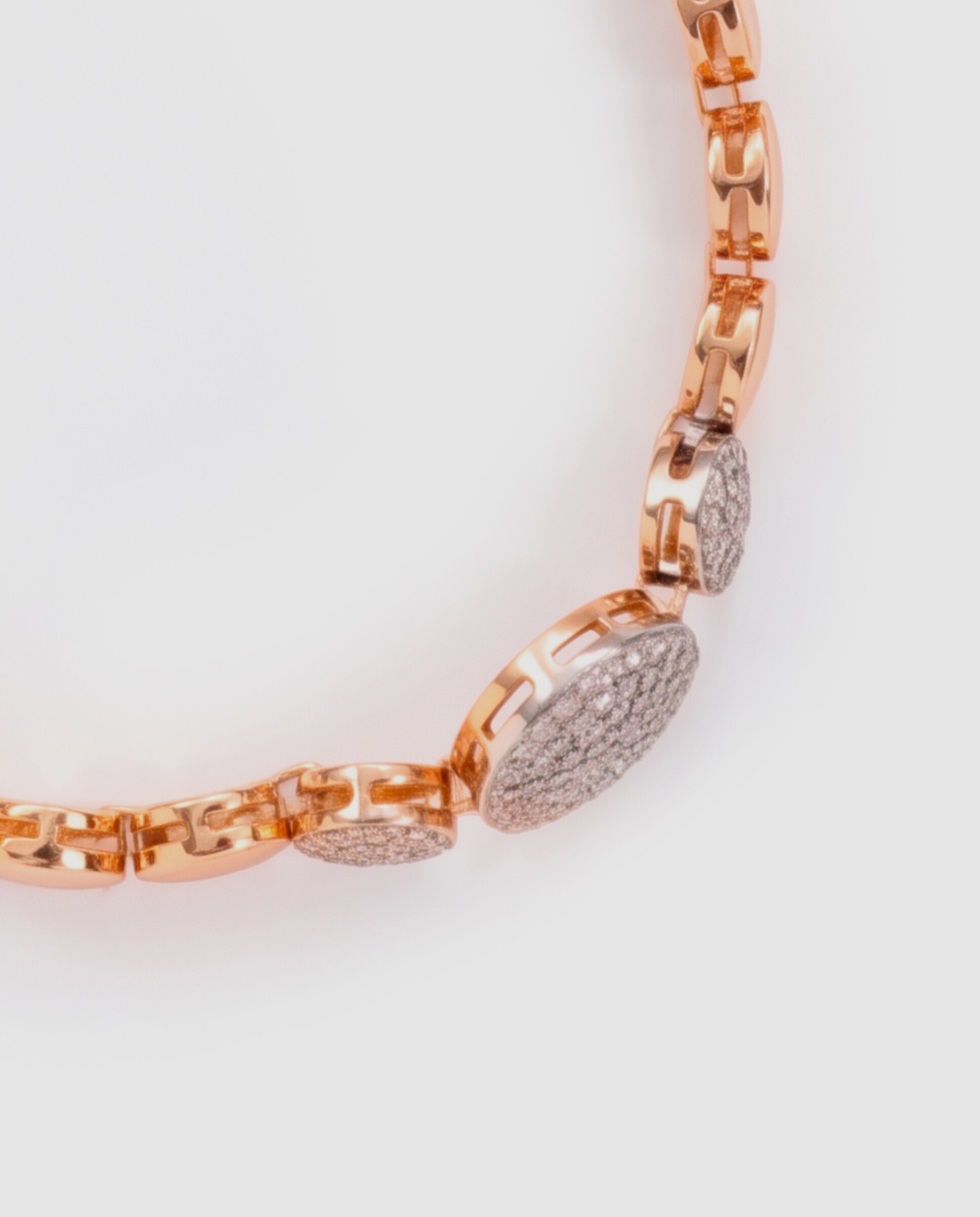 Pulseira de Corrente Special Edition Acabada em Ouro Amarelo de 18k com Zirconita Brilhante Rosa-6