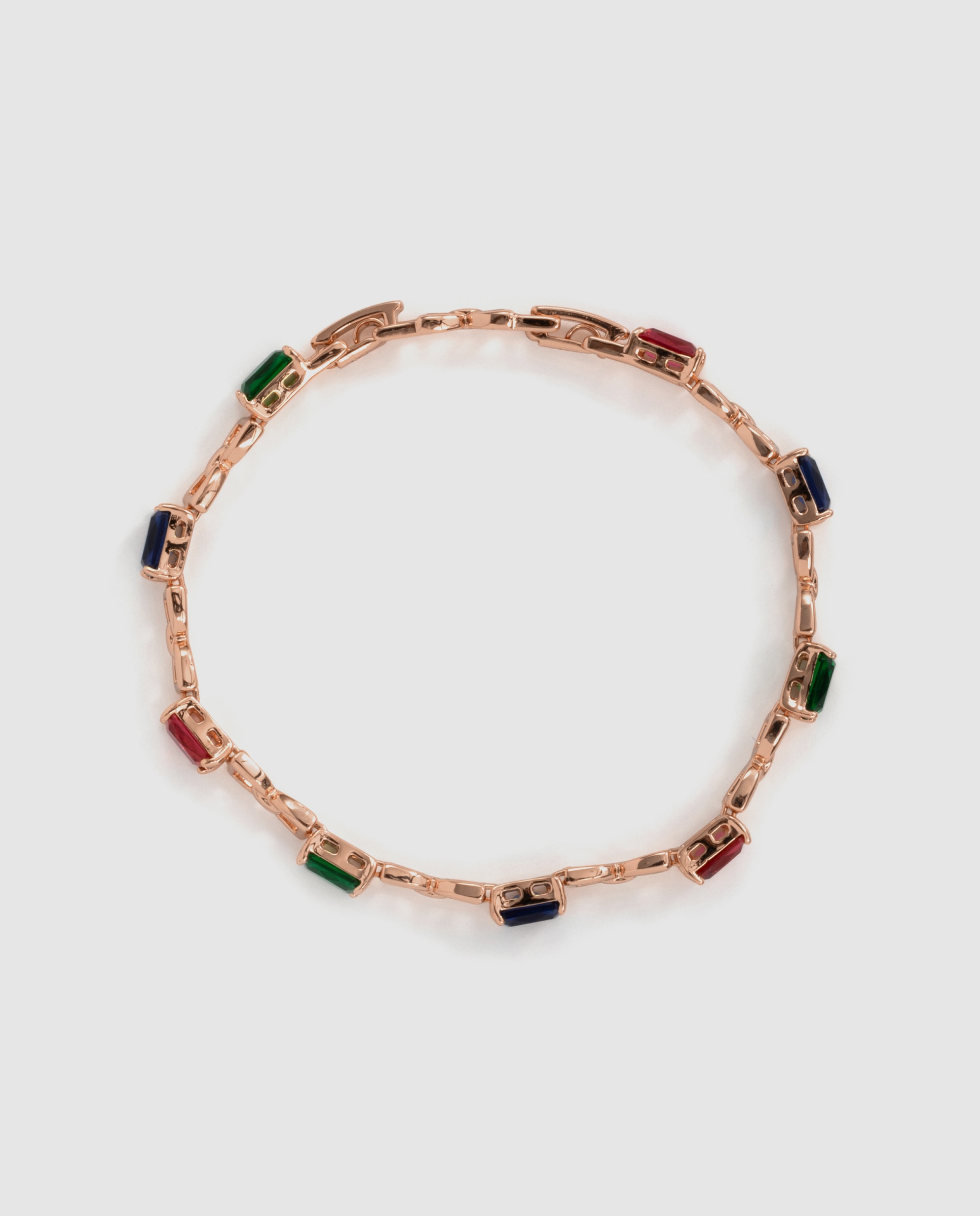 Pulseira de Corrente Special Edition Acabada em Ouro Rosa de 18k com Zirconita Multicolor-3