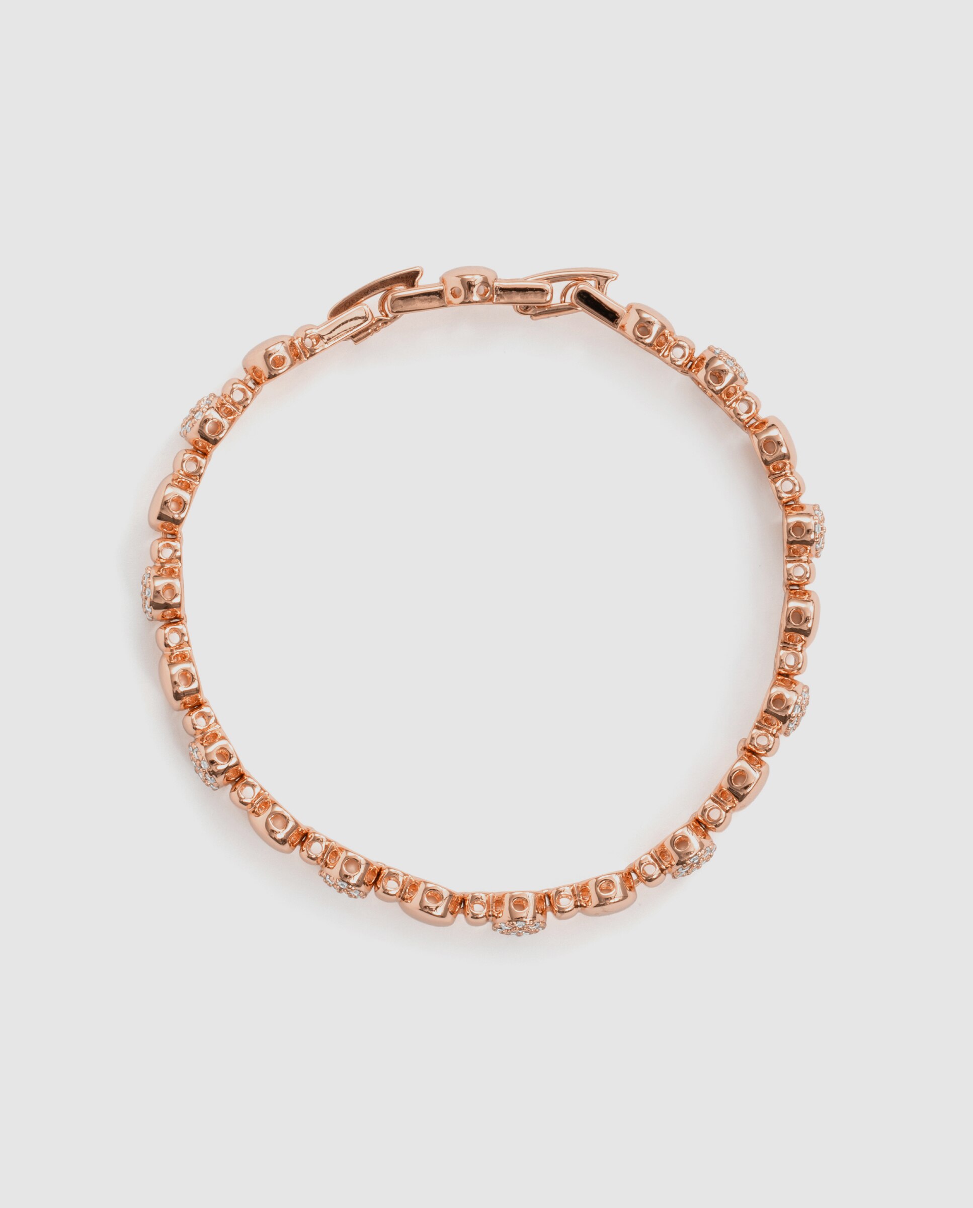 Pulseira de Corrente Special Edition Acabada em Ouro Rosa de 18k com Zirconita Brilhante Rosa-3