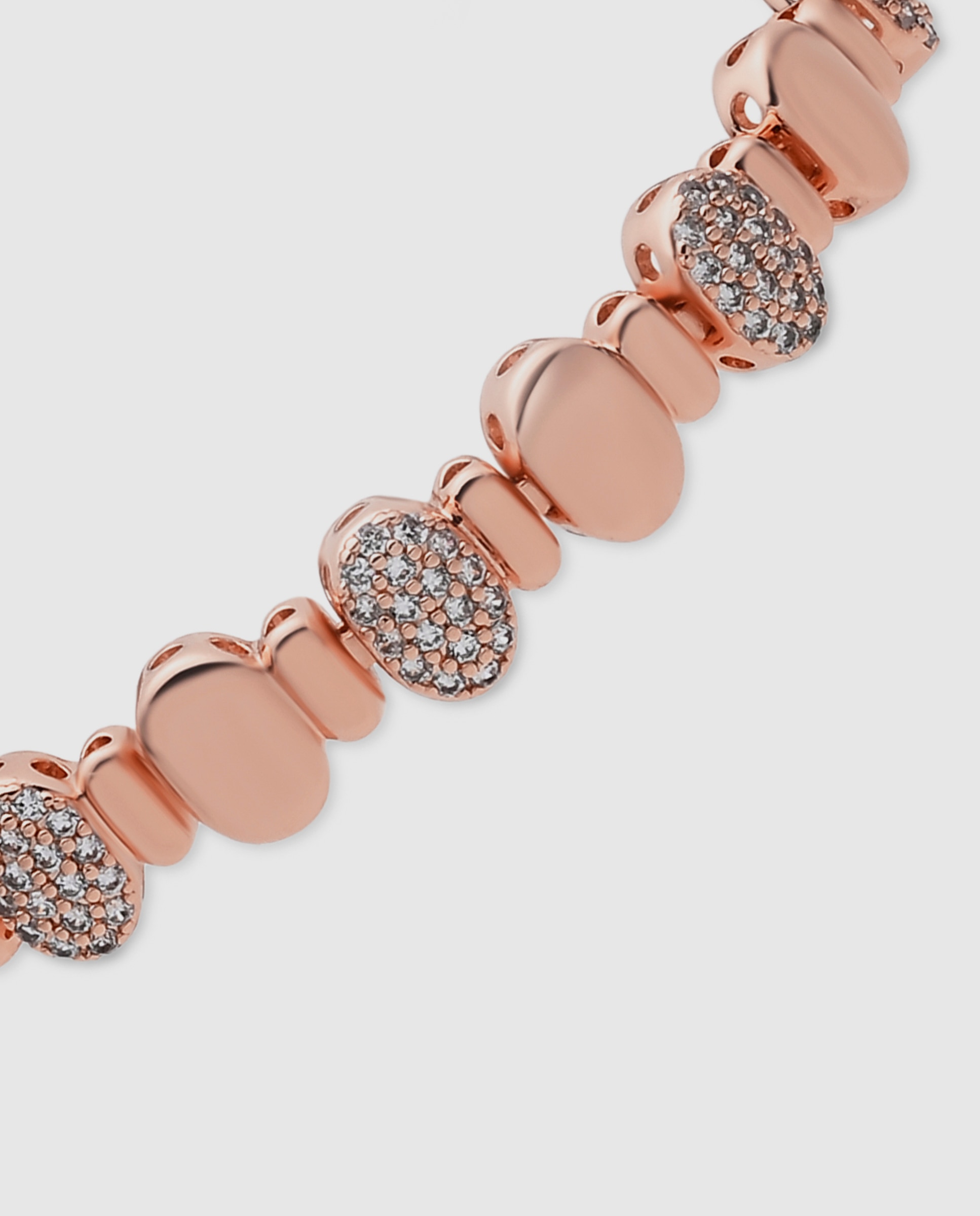 Pulseira de Corrente Special Edition Acabada em Ouro Rosa de 18k com Zirconita Brilhante Rosa-6