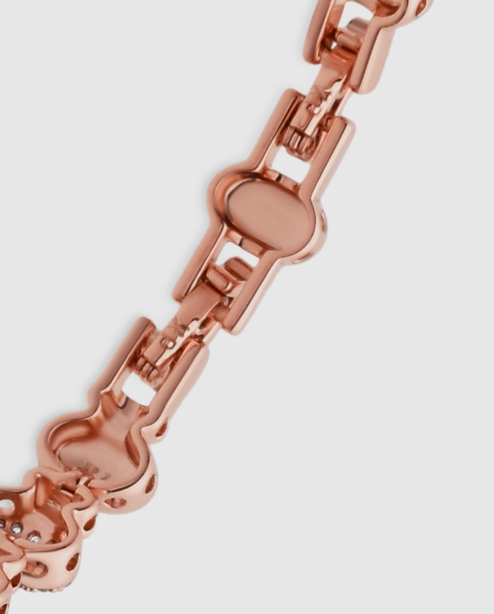 Pulseira de Corrente Special Edition Acabada em Ouro Rosa de 18k com Zirconita Brilhante Rosa-7