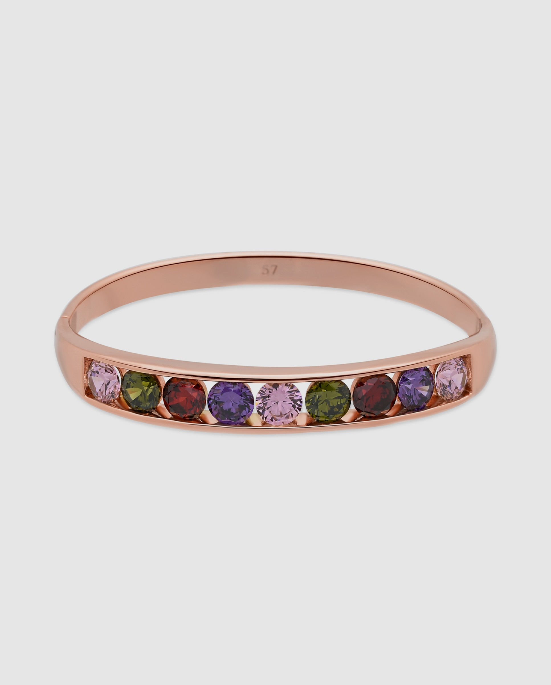 Pulseira de Corrente Special Edition Acabada em Ouro Rosa de 18k com Zirconita Multicolor-1