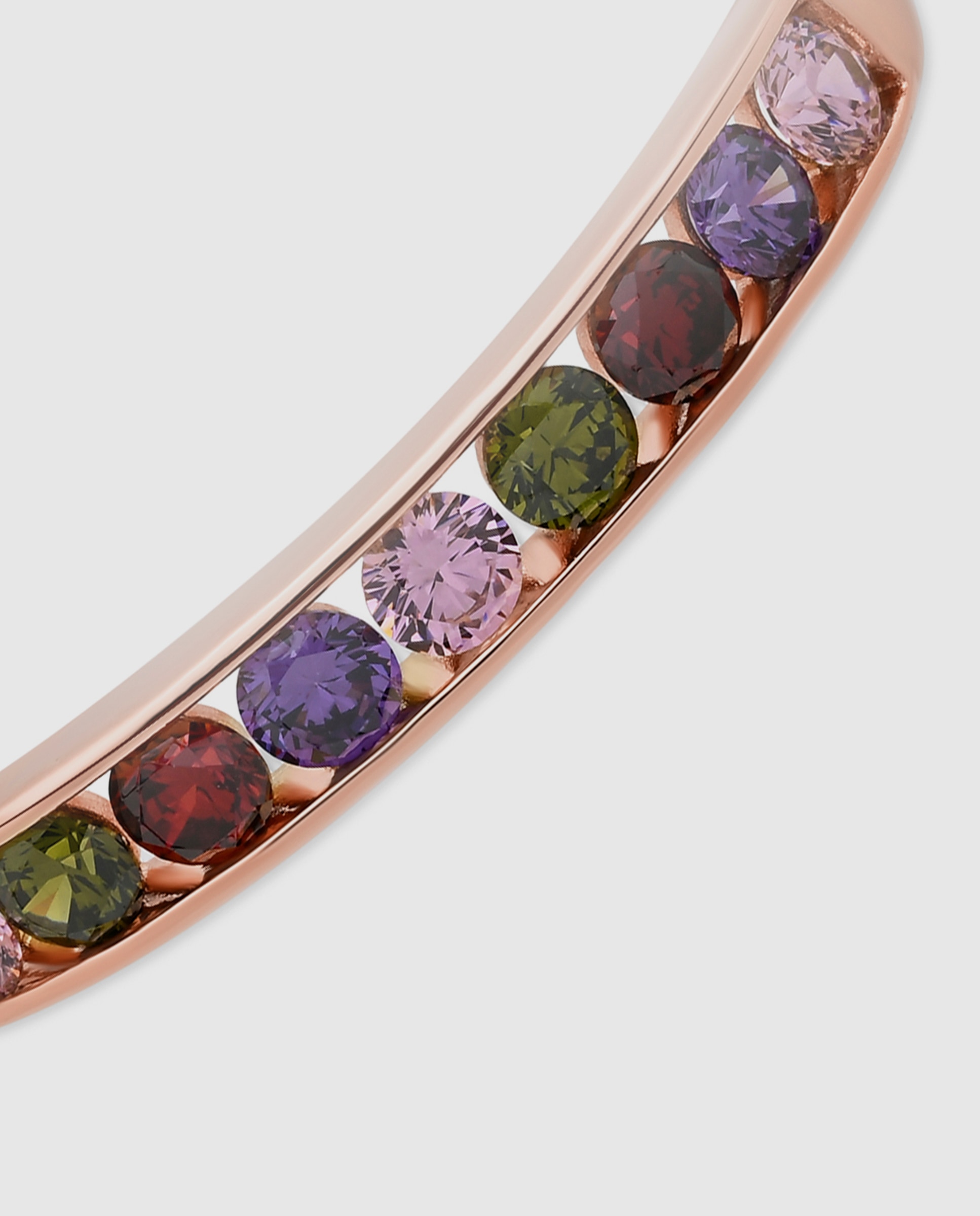 Pulseira de Corrente Special Edition Acabada em Ouro Rosa de 18k com Zirconita Multicolor-6