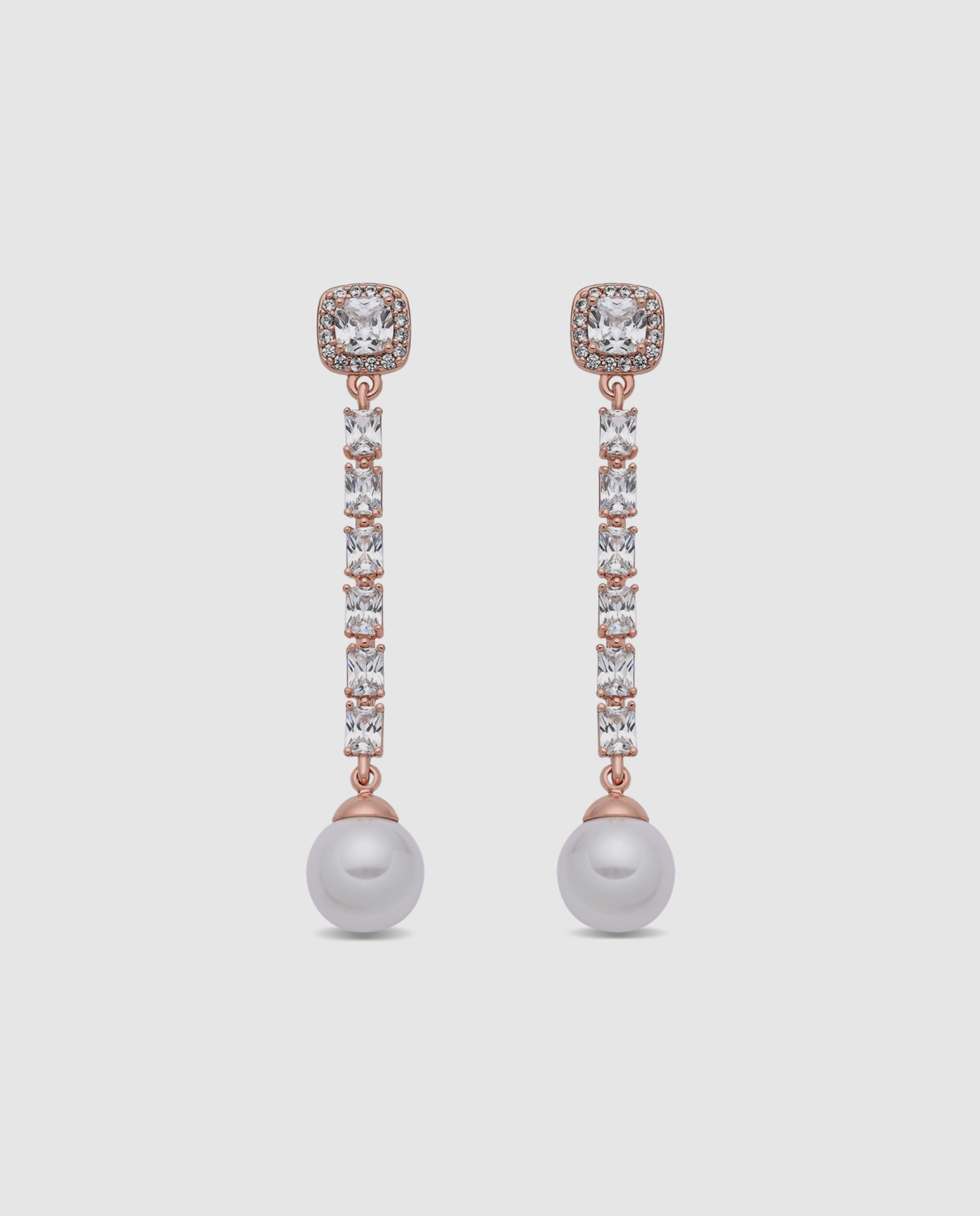 Brincos Special Edition com Acabamentos em Ouro Rosa de 18k e Pérola Branco-1