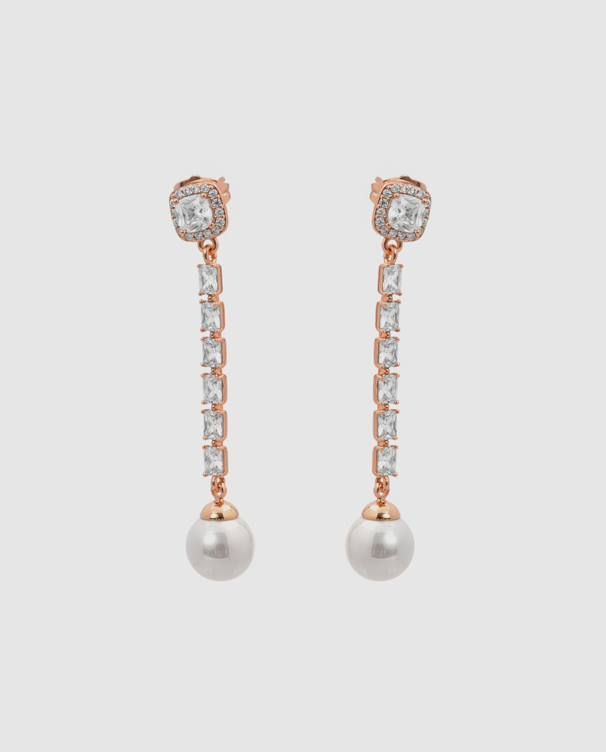Brincos Special Edition com Acabamentos em Ouro Rosa de 18k e Pérola Branco-3
