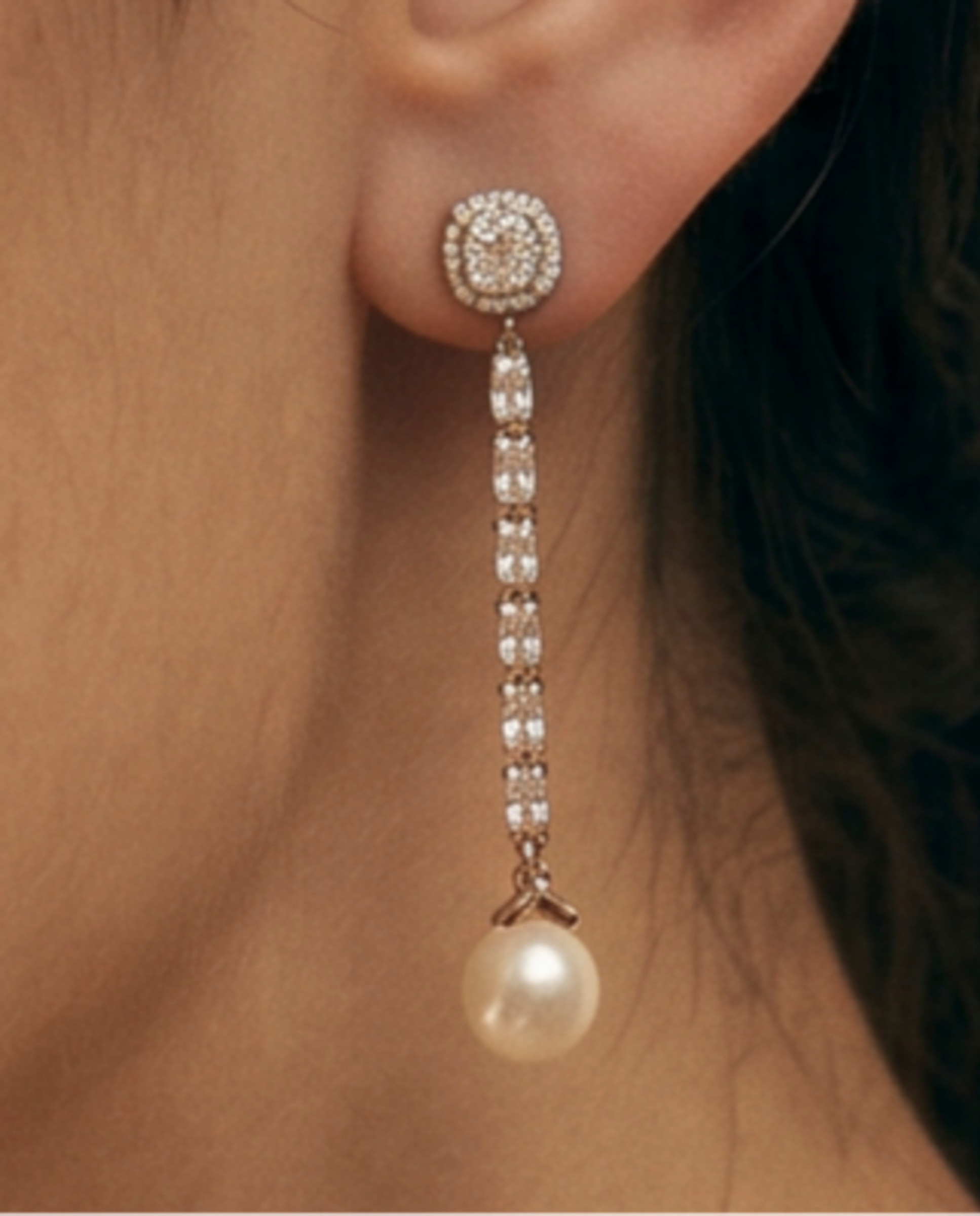 Brincos Special Edition com Acabamentos em Ouro Rosa de 18k e Pérola Branco-4