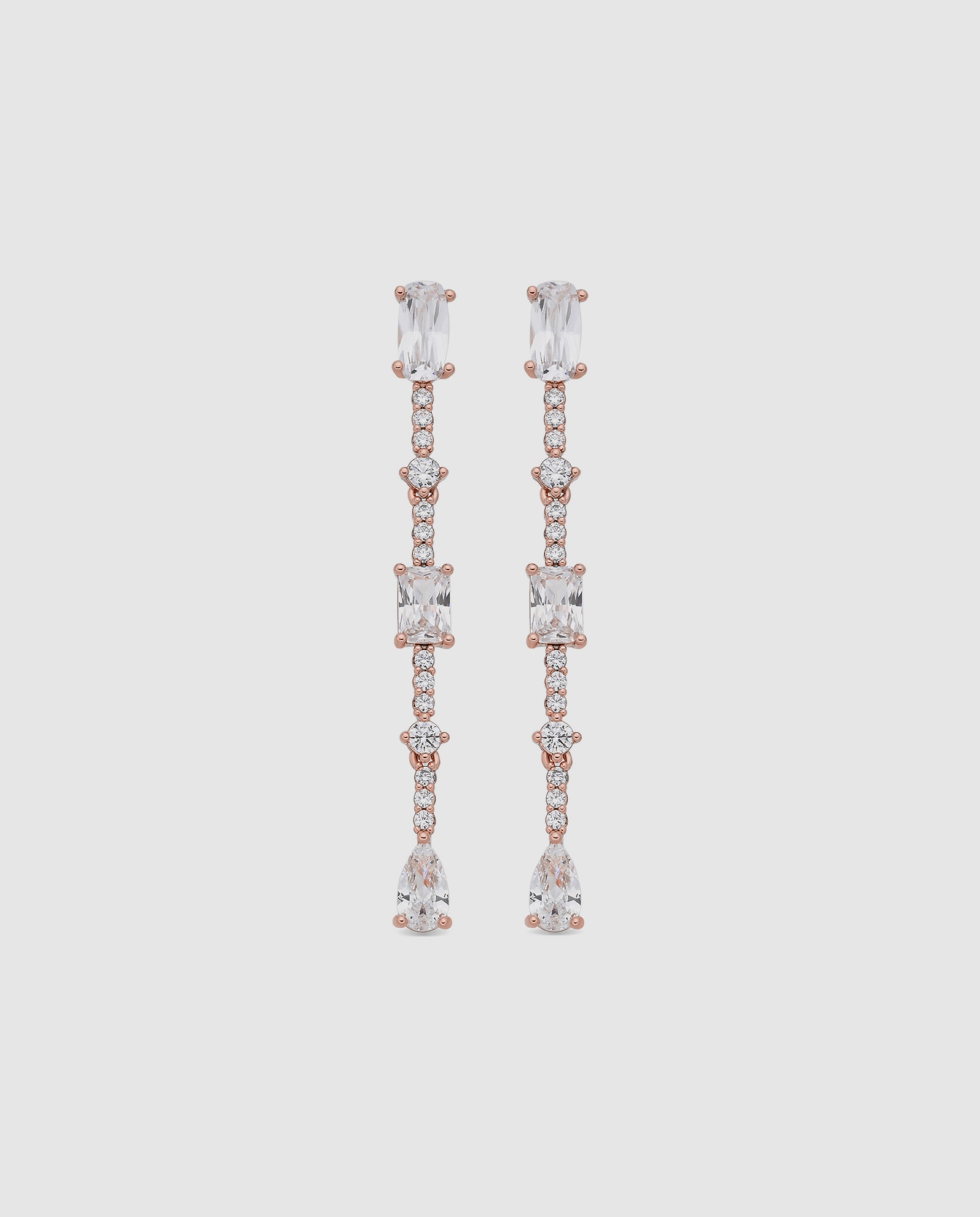 Brincos Special Edition com Acabamentos em Ouro Rosa 18k e Zirconita Brilhante Branco-1