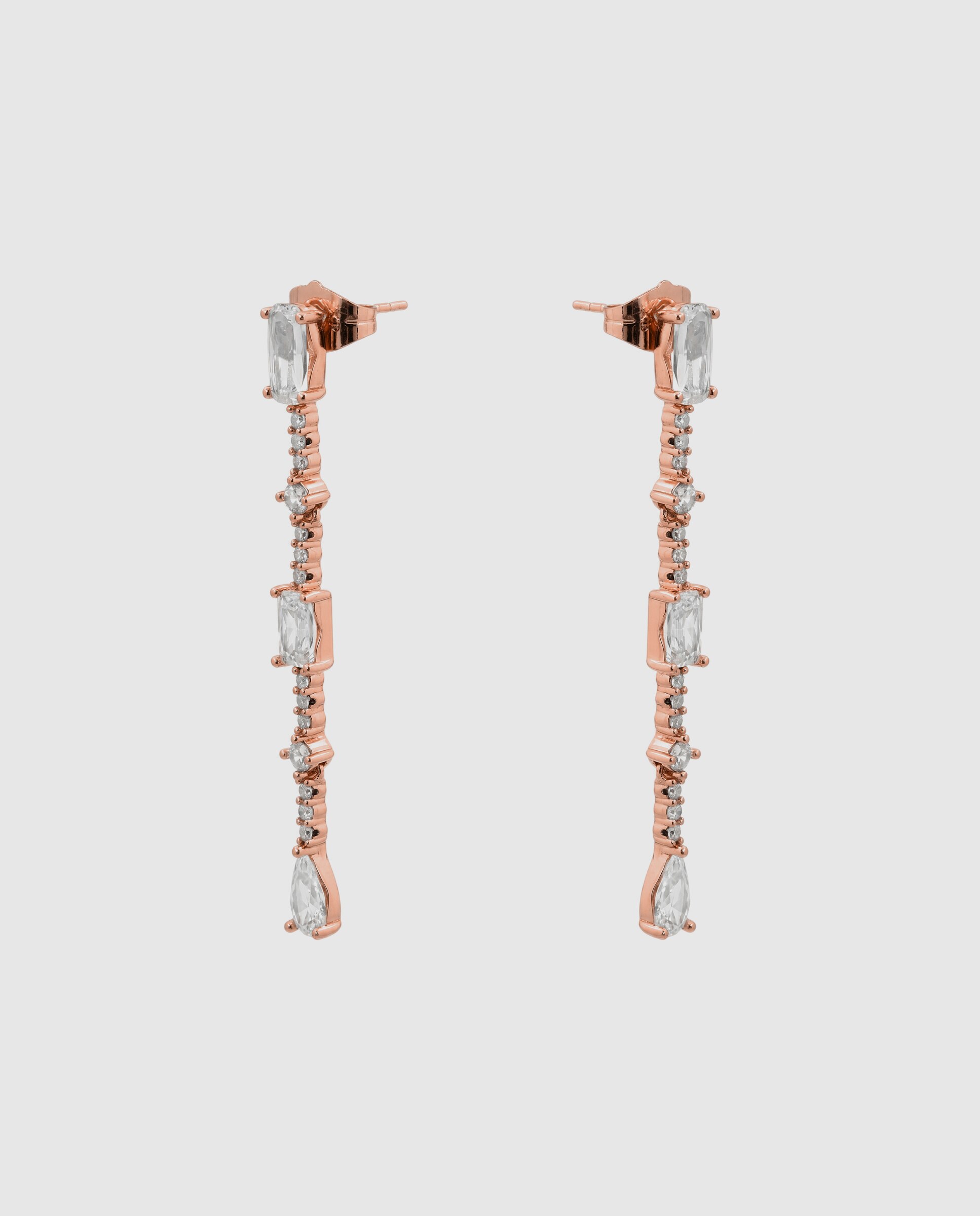 Brincos Special Edition com Acabamentos em Ouro Rosa 18k e Zirconita Brilhante Branco-3