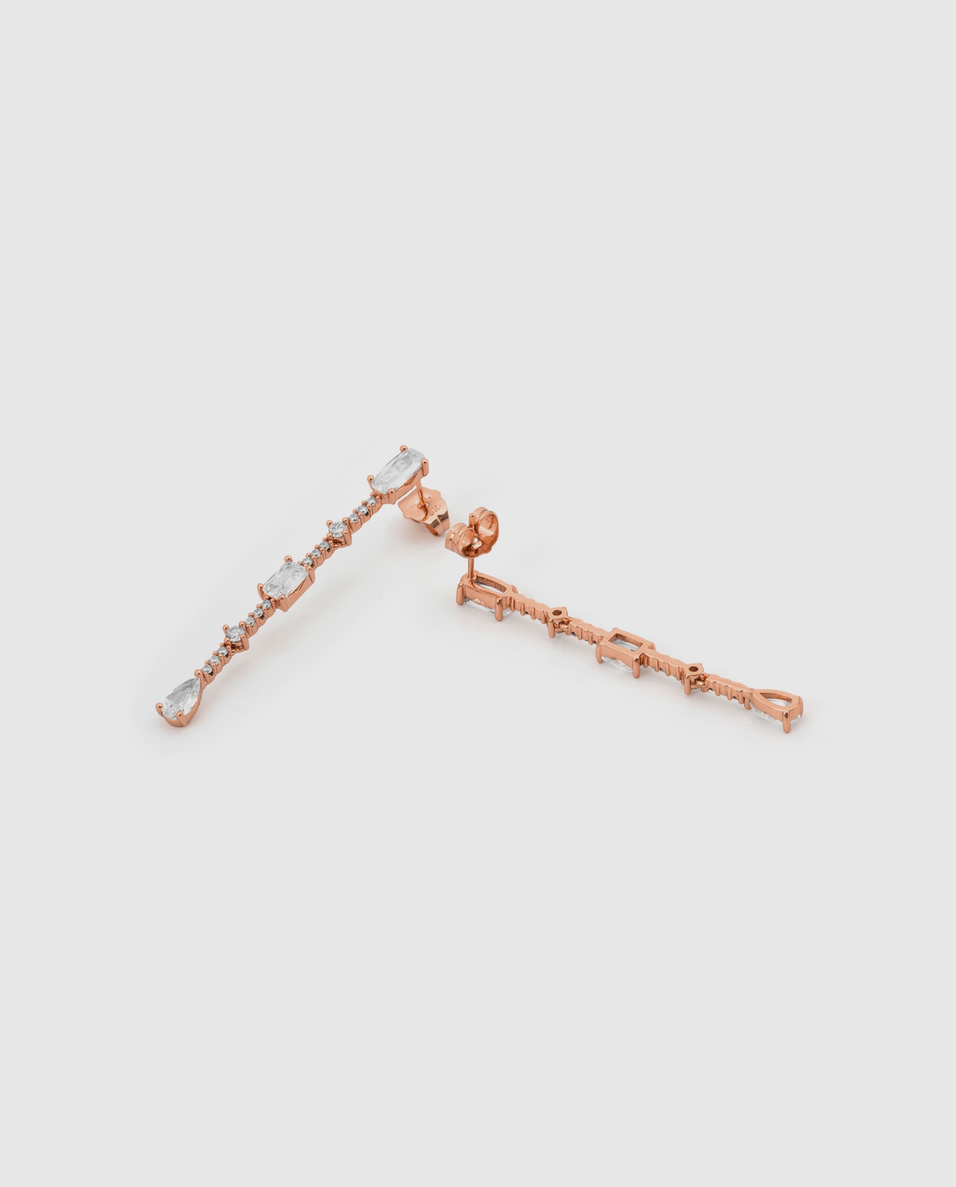 Brincos Special Edition com Acabamentos em Ouro Rosa 18k e Zirconita Brilhante Branco-6