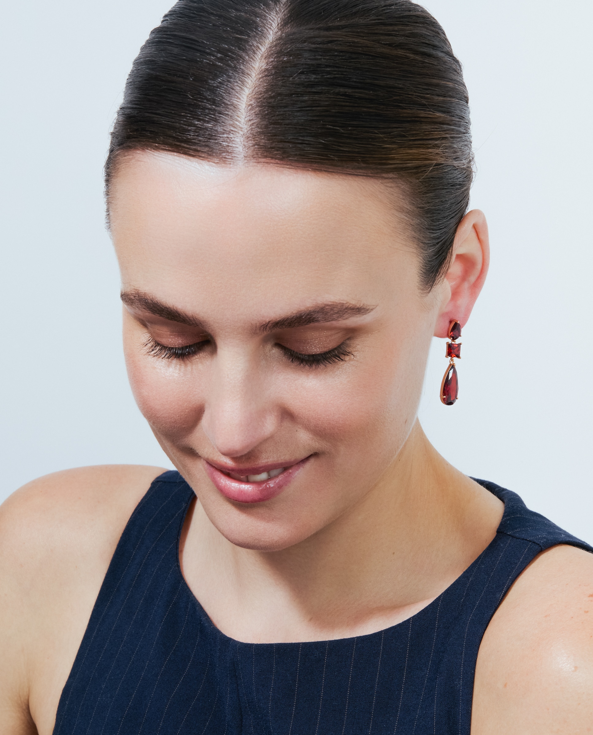 Brincos Special Edition com Acabamentos em Ouro Rosa de 18k e Zirconita Rubi Vermelho-5