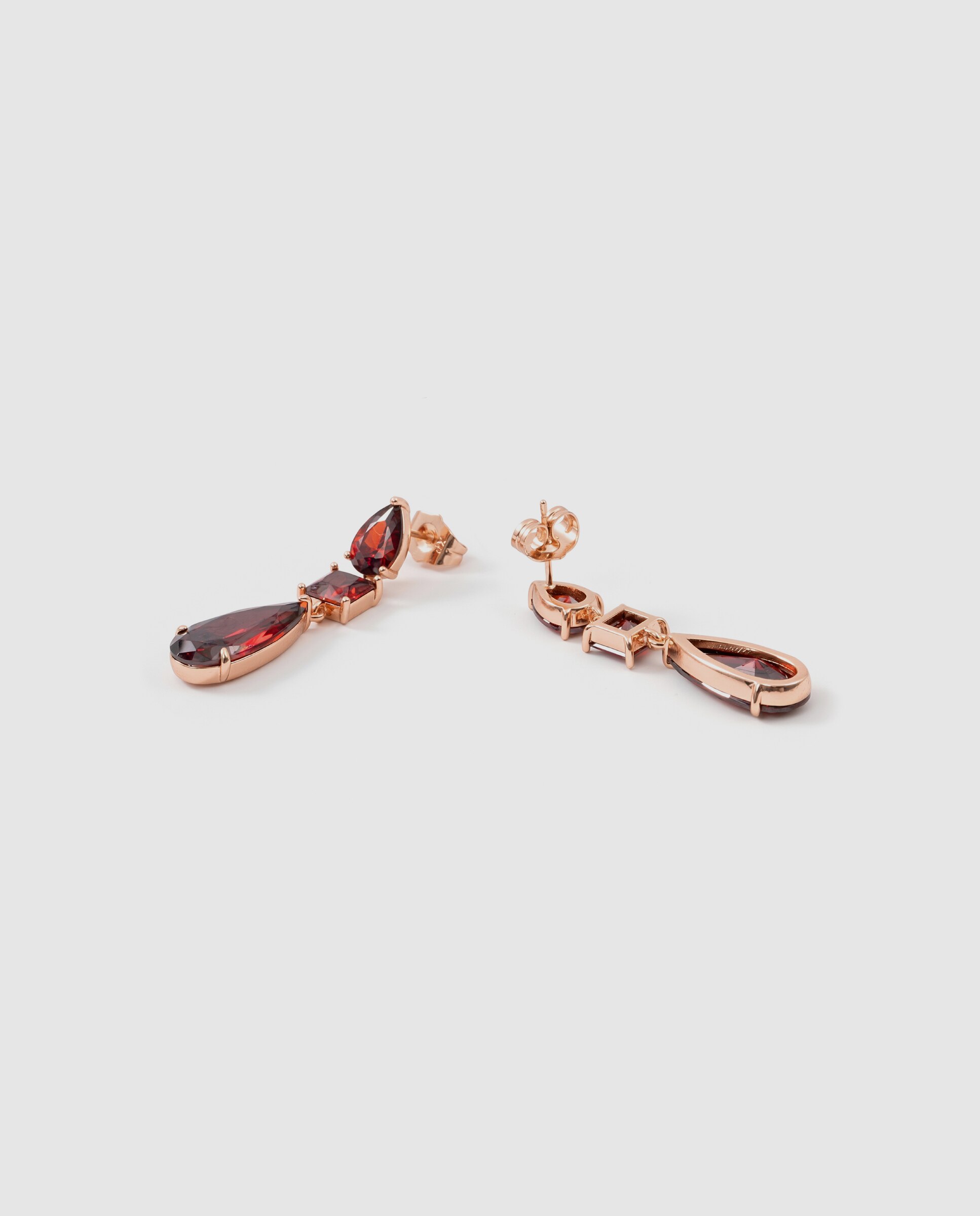 Brincos Special Edition com Acabamentos em Ouro Rosa de 18k e Zirconita Rubi Vermelho-6