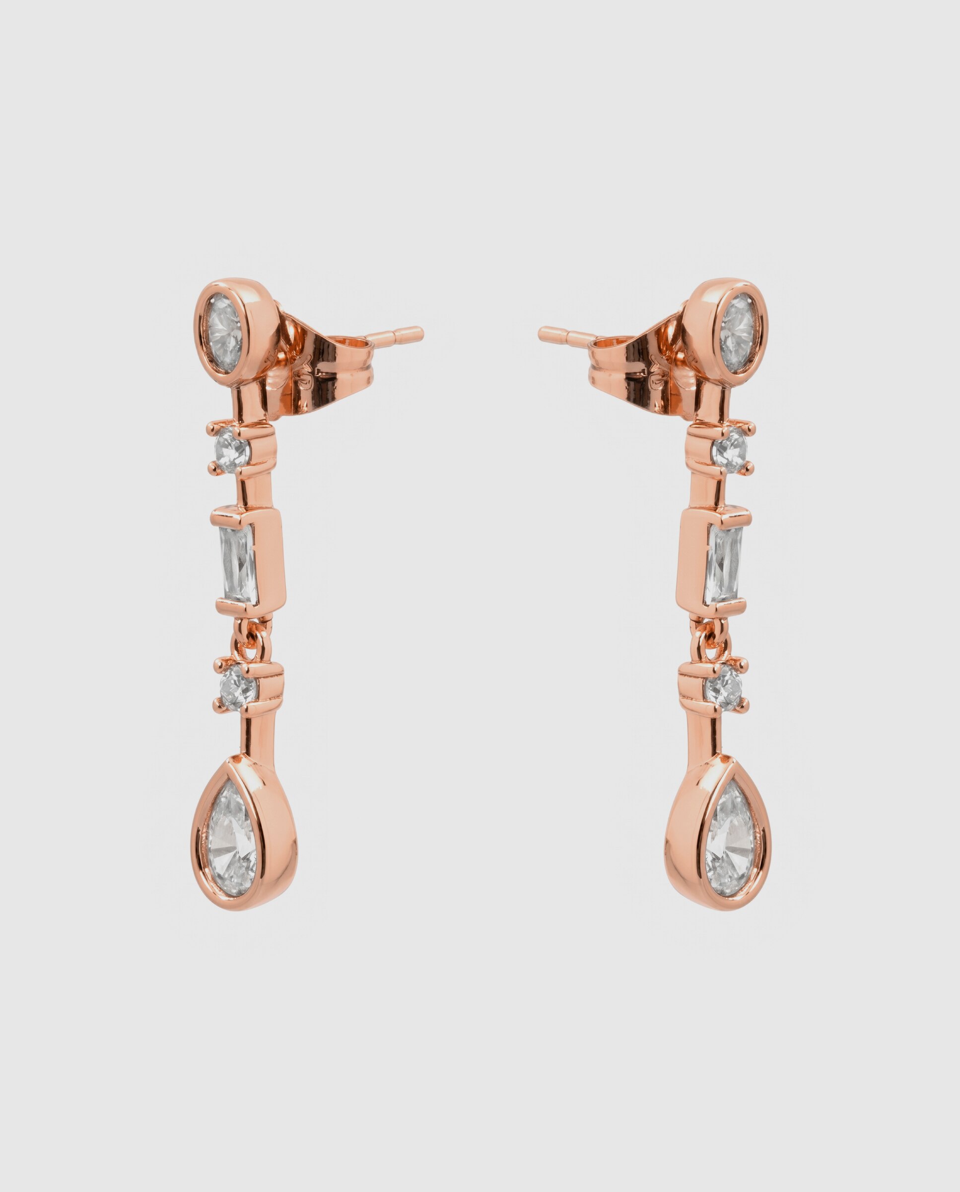 Brincos Special Edition com Acabamentos em Ouro Rosa 18k e Zirconita Brilhante Branco-3
