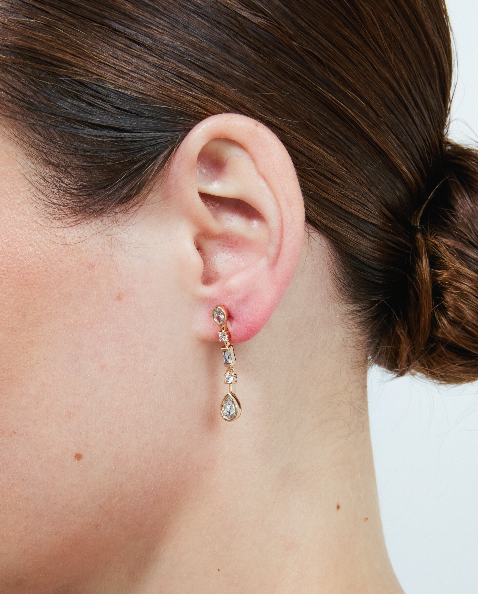 Brincos Special Edition com Acabamentos em Ouro Rosa 18k e Zirconita Brilhante Branco-4